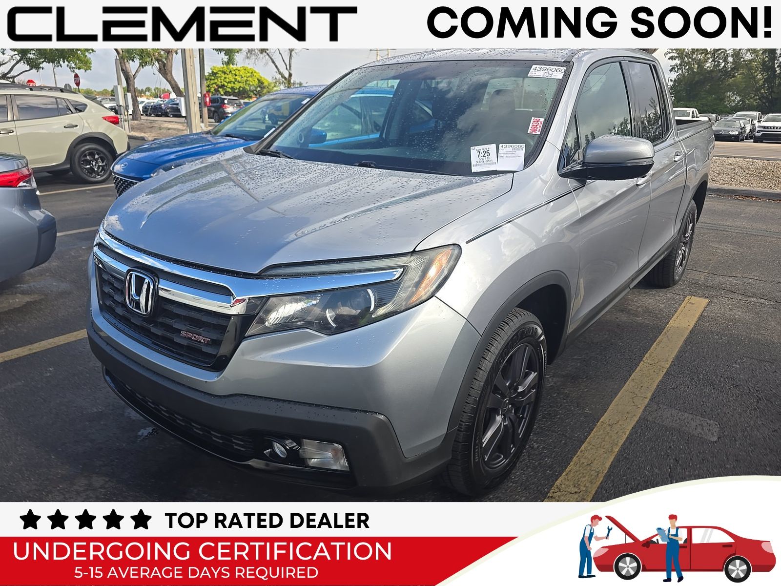 Lunar Silver Metallic 2019 Honda Ridgeline Sport AWD Pickup Truck All-Wheel Drive 6-Speed Automatic