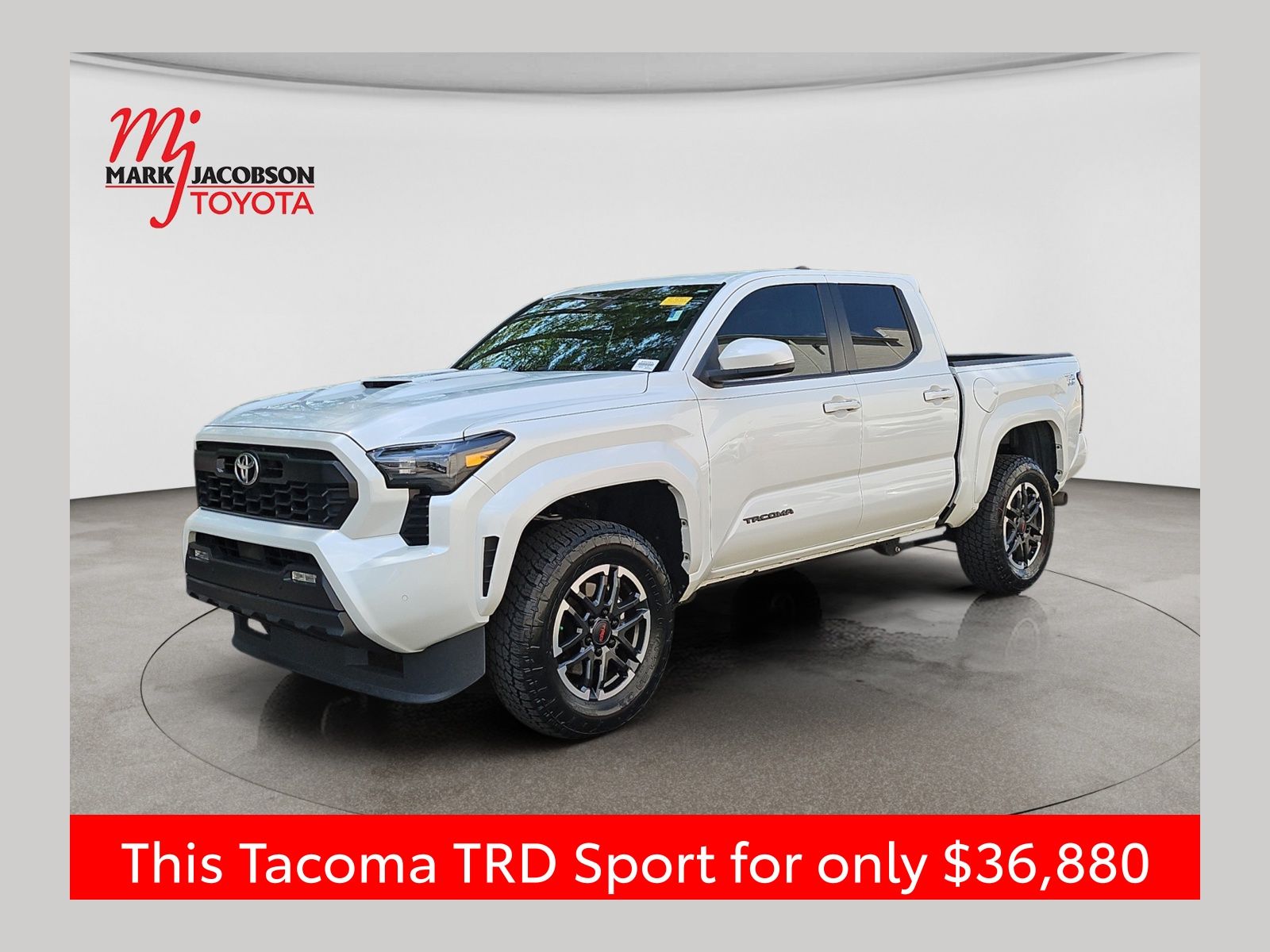 White (Wind Chill Pearl) 2024 Toyota Tacoma Pickup Truck 4X2 8-Speed Automatic