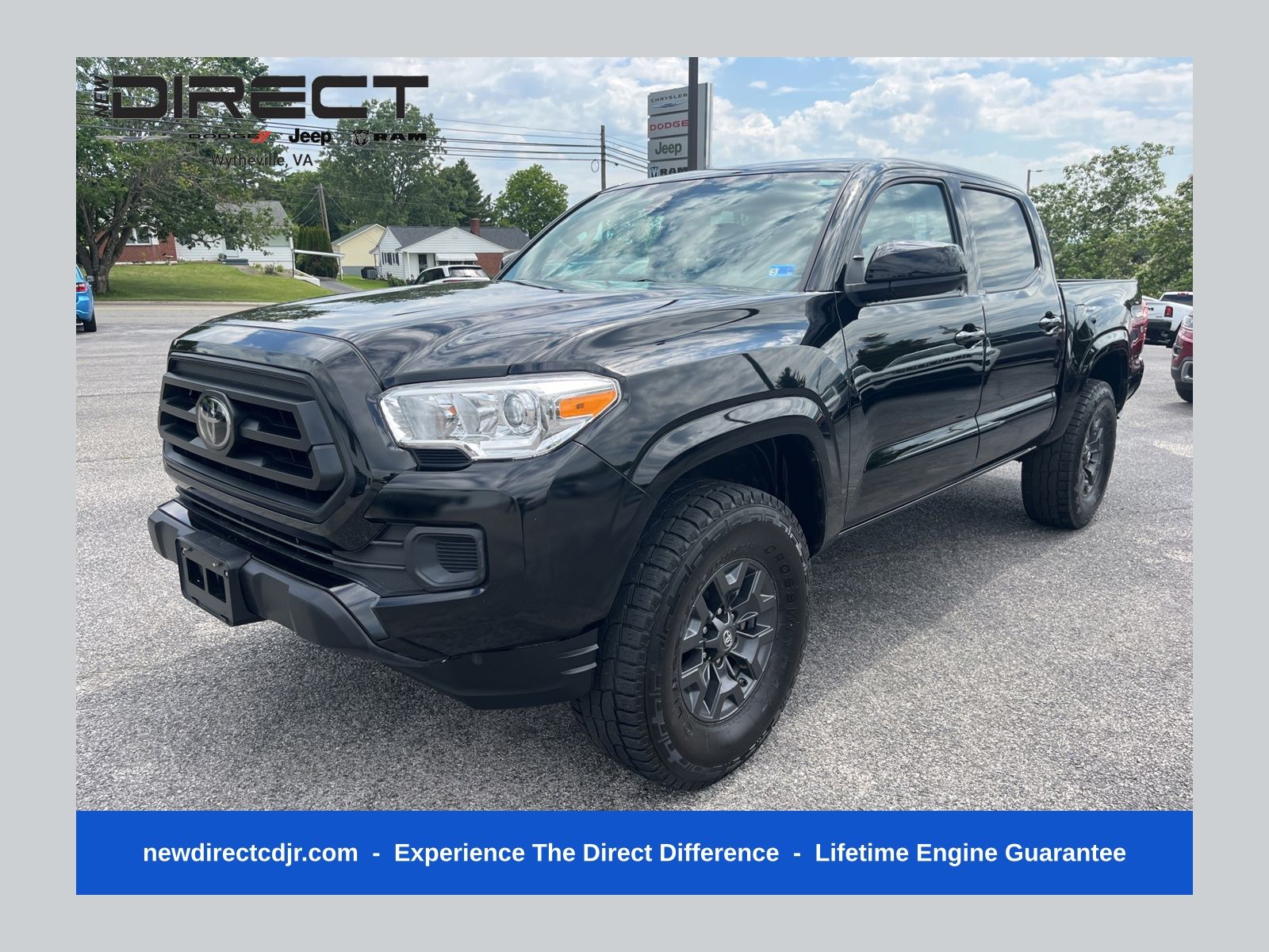Black 2023 Toyota Tacoma SR V6 Double Cab 4WD Pickup Truck Four-Wheel Drive 6-Speed Automatic