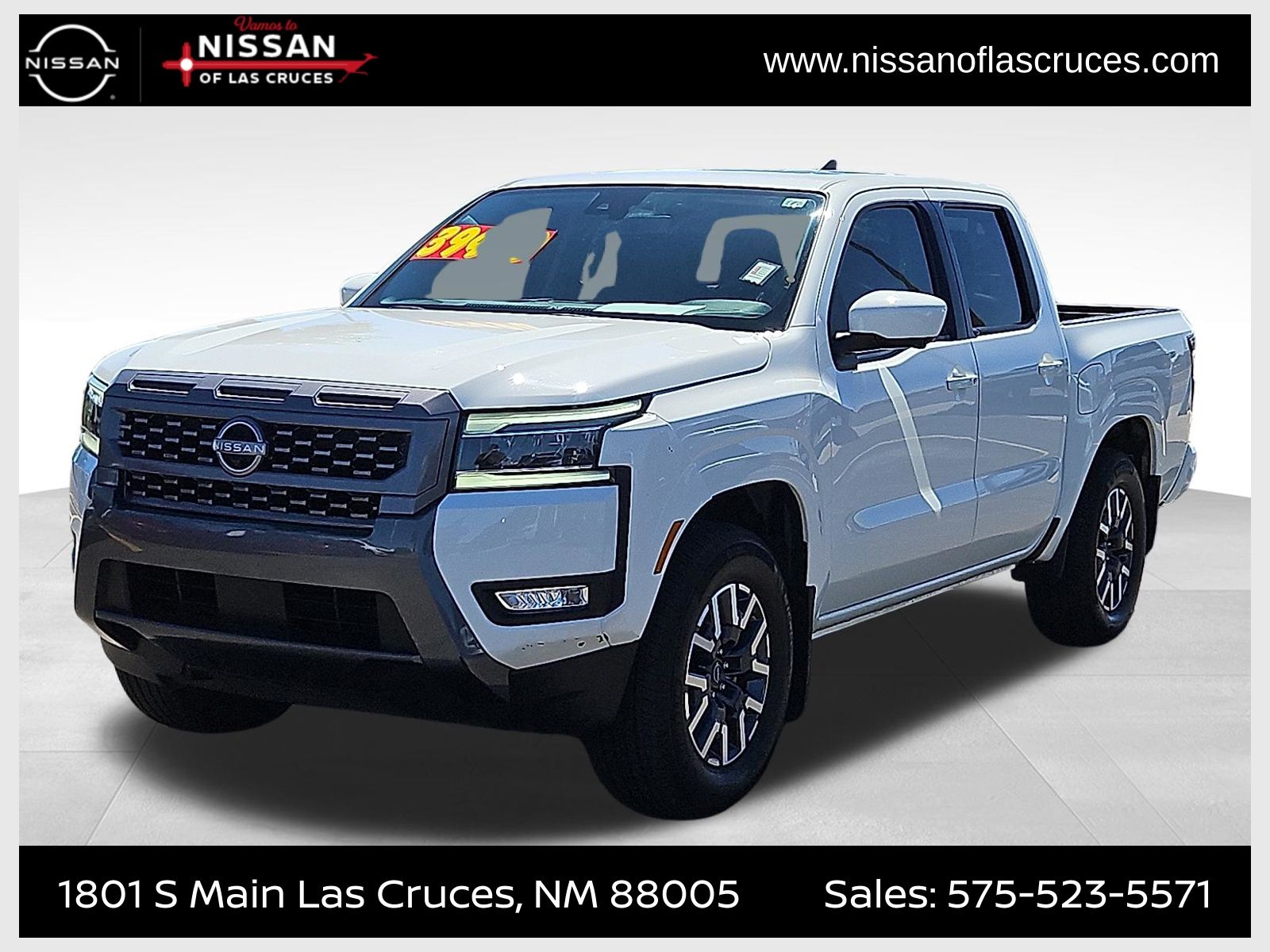 Glacier White 2025 Nissan Frontier SL Crew Cab RWD Pickup Truck 4X2 9-Speed Automatic Overdrive