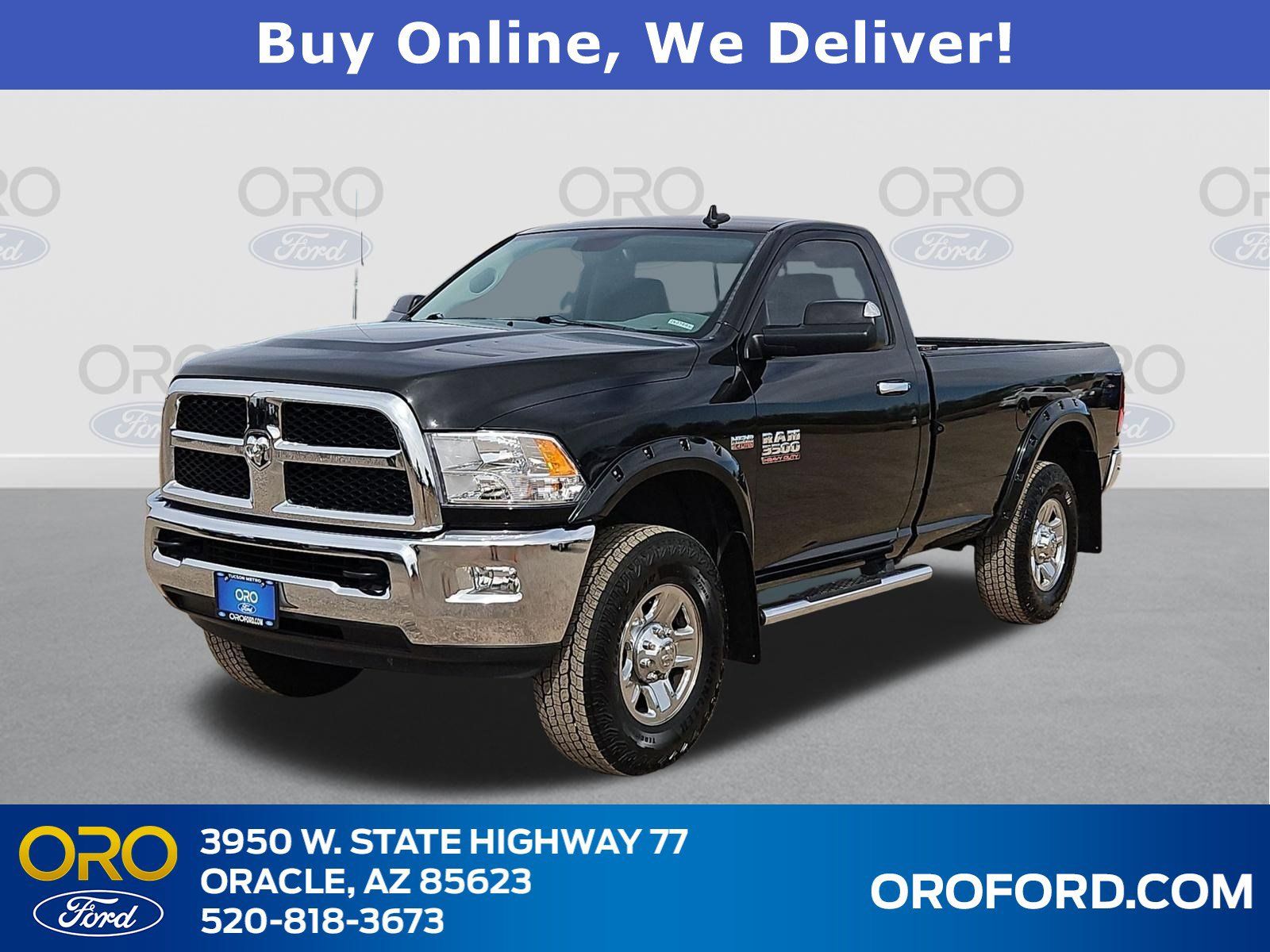 Brilliant Black Crystal Pearlcoat 2015 RAM 3500 SLT LB 4WD Pickup Truck Four-Wheel Drive 6-Speed Automatic