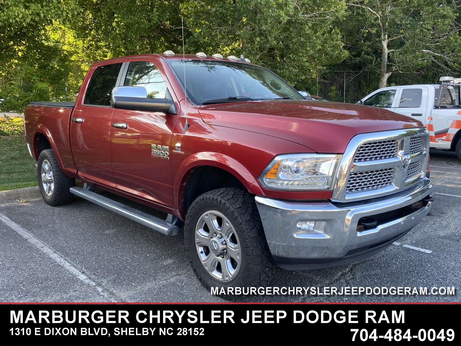 Deep Cherry Red Crystal Pearlcoat 2015 RAM 3500 Pickup Truck Four-Wheel Drive 6-Speed Automatic