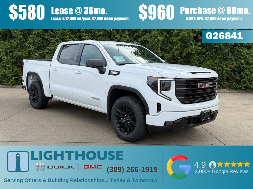 Summit White 2026 GMC Sierra 1500 Pickup Truck Four-Wheel Drive 8-Speed Automatic