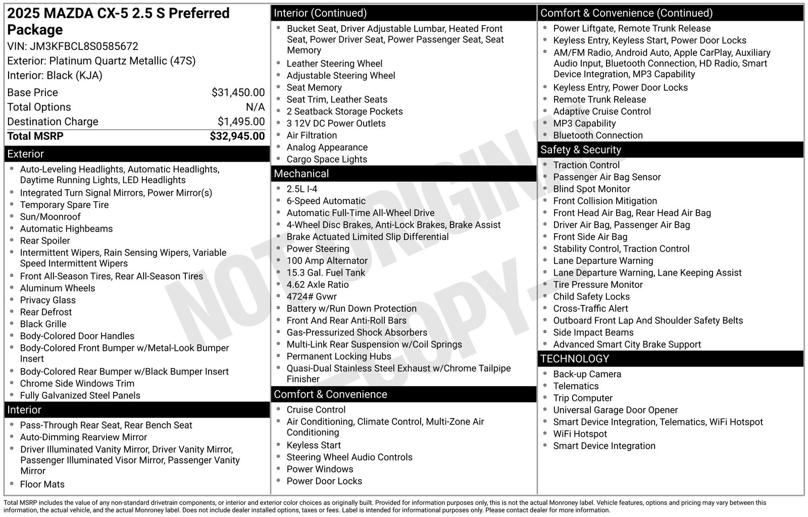 Used Car 2025 Mazda Cx-5  2.5 S Preferred Package For Sale Under $30,000 In Austin, Texas