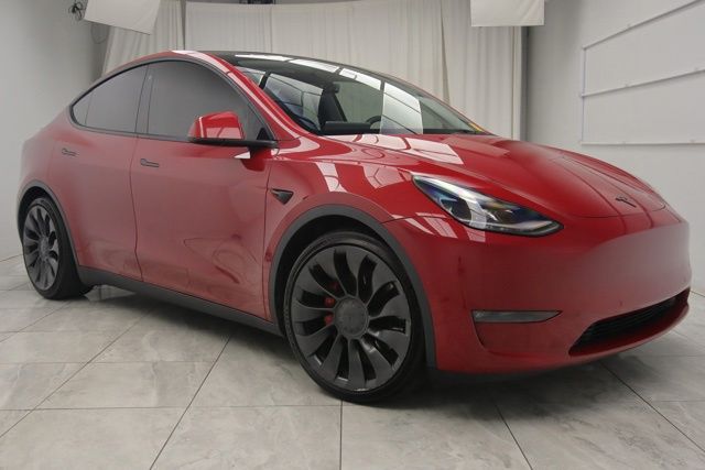 Red Multi-Coat 2022 Tesla Model Y Performance AWD SUV / Crossover All-Wheel Drive 1-Speed Automatic