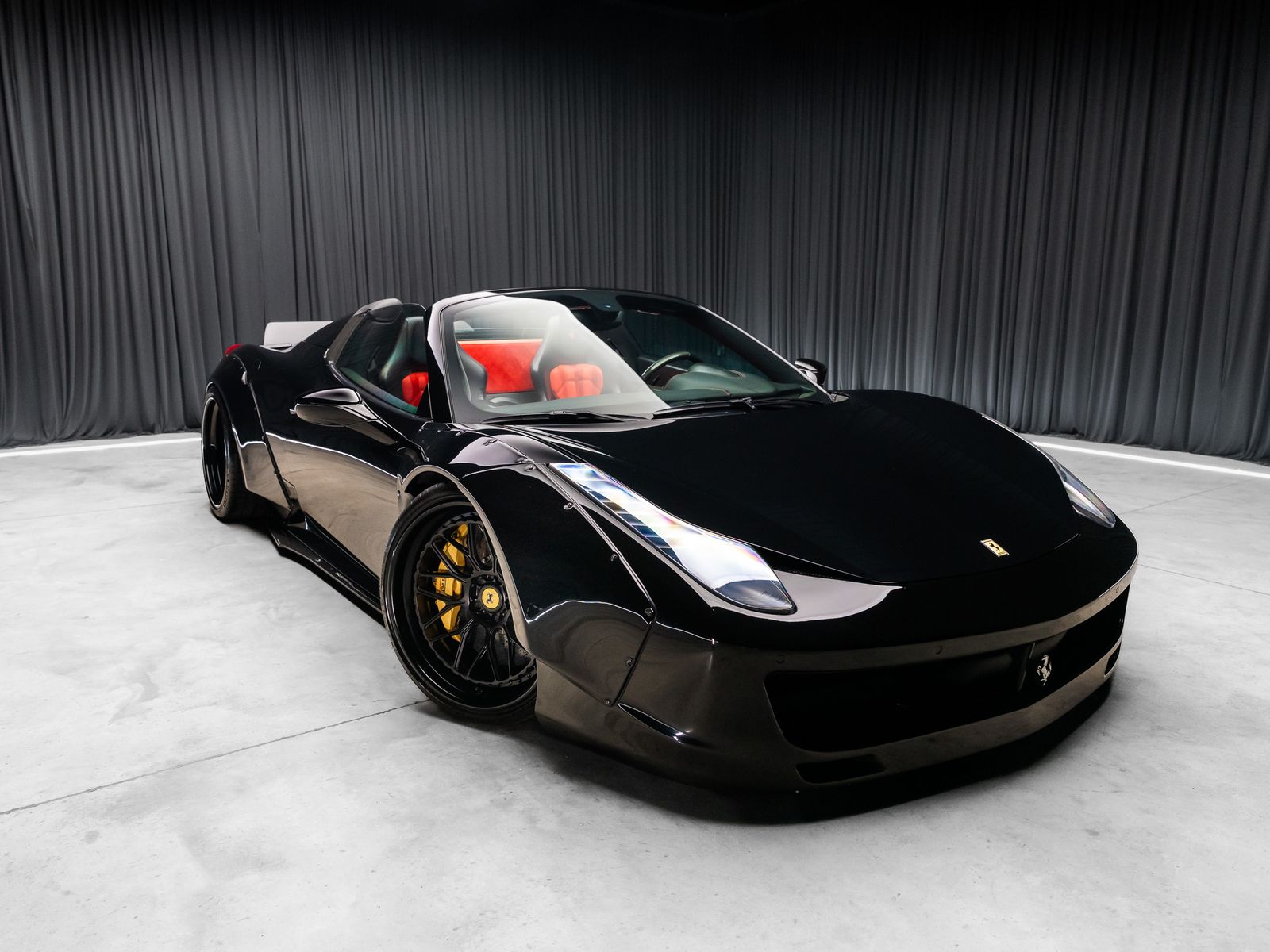 Black 2013 Ferrari 458 Spider Convertible Rear-Wheel Drive 7-Speed Dual Clutch
