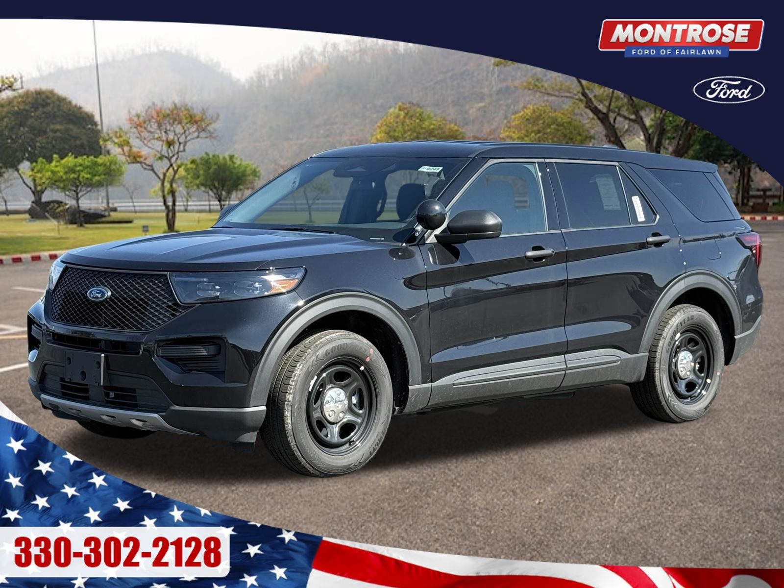 Black 2026 Ford Explorer Hybrid Police Interceptor Utility AWD SUV / Crossover All-Wheel Drive Automatic