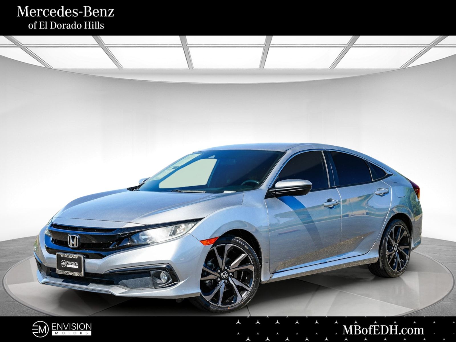 Lunar Silver Metallic 2021 Honda Civic Sport FWD Sedan Front-Wheel Drive Continuously Variable Transmission