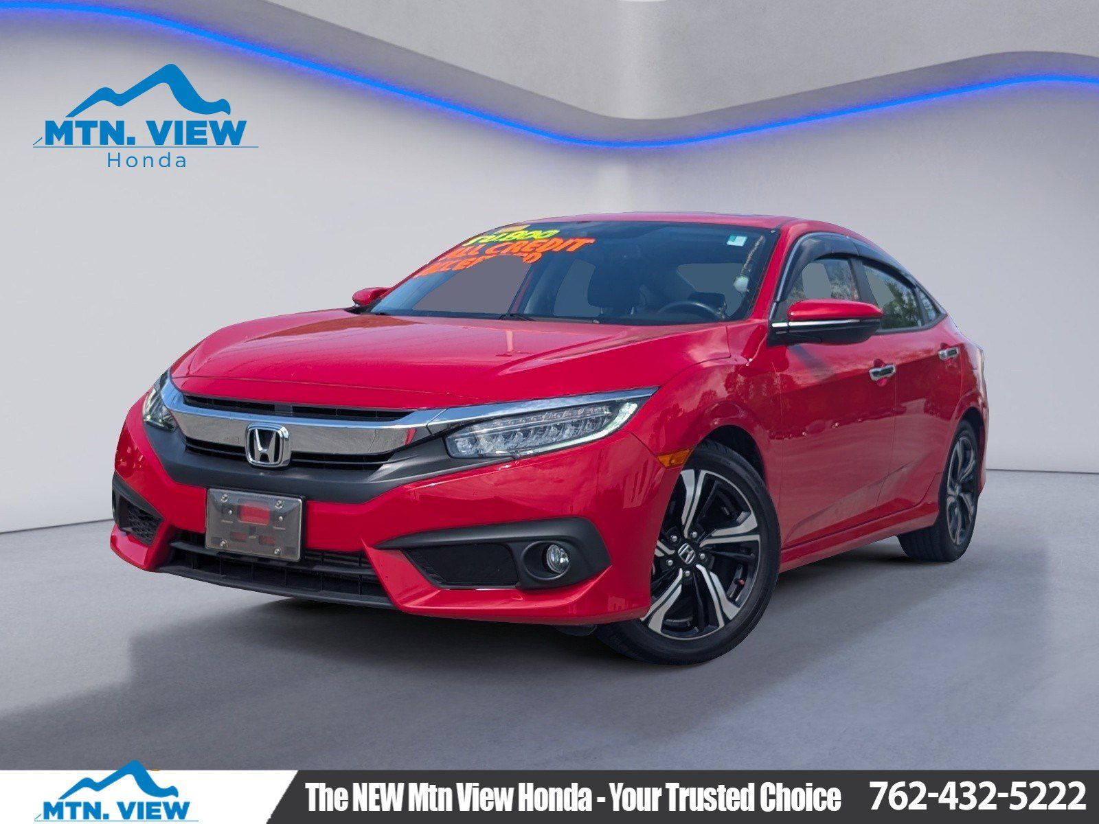 Rallye Red 2018 Honda Civic Touring Sedan Front-Wheel Drive Continuously Variable Transmission
