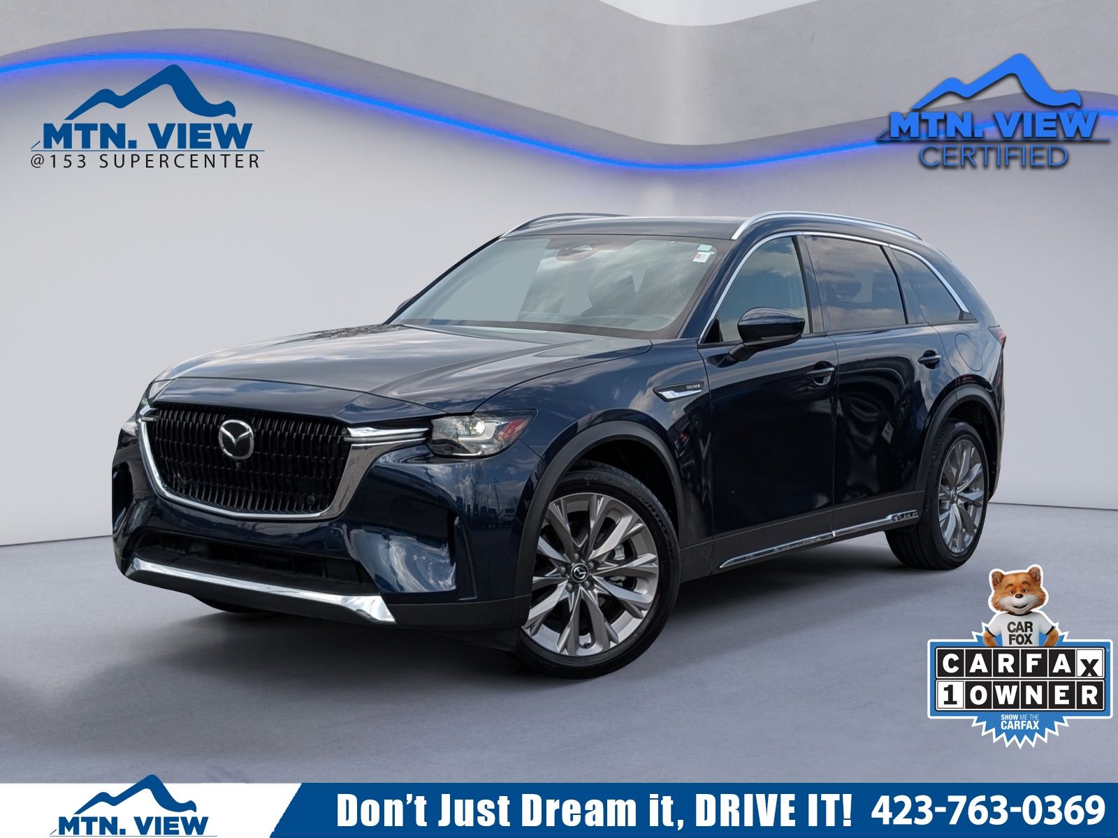 Deep Crystal Blue Mica 2025 Mazda CX-90 3.3 Turbo Premium Plus AWD SUV / Crossover All-Wheel Drive 8-Speed Automatic