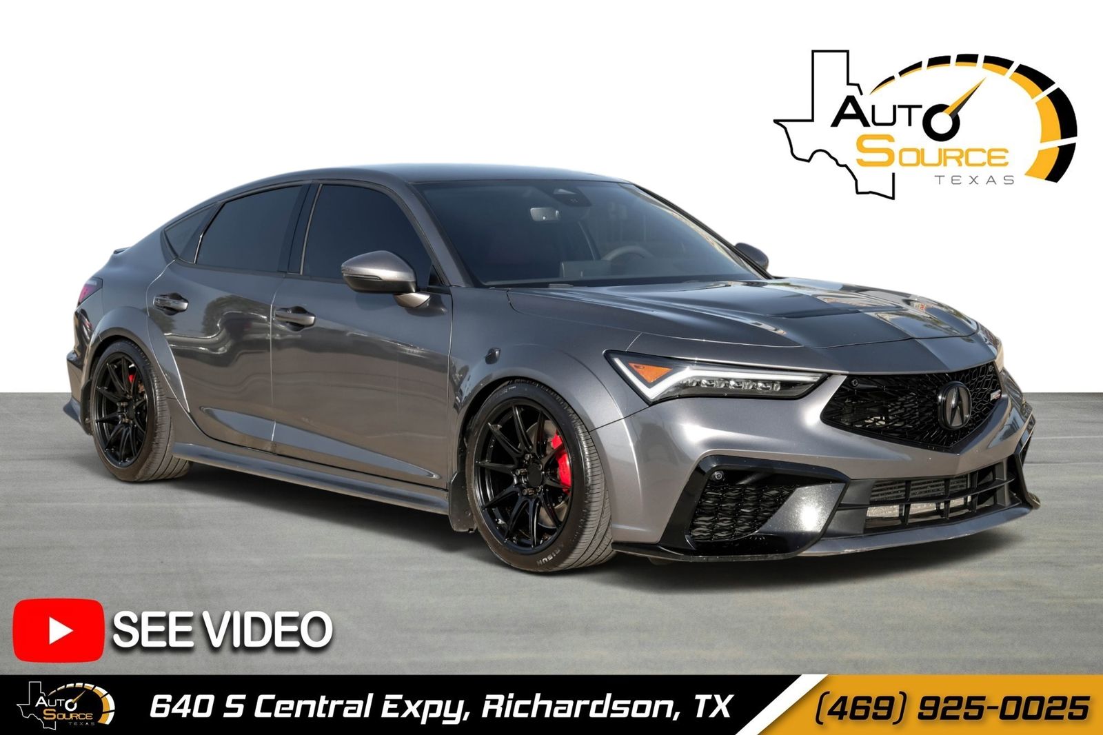 Gray 2024 Acura Integra Sedan Front-Wheel Drive 6-Speed Manual