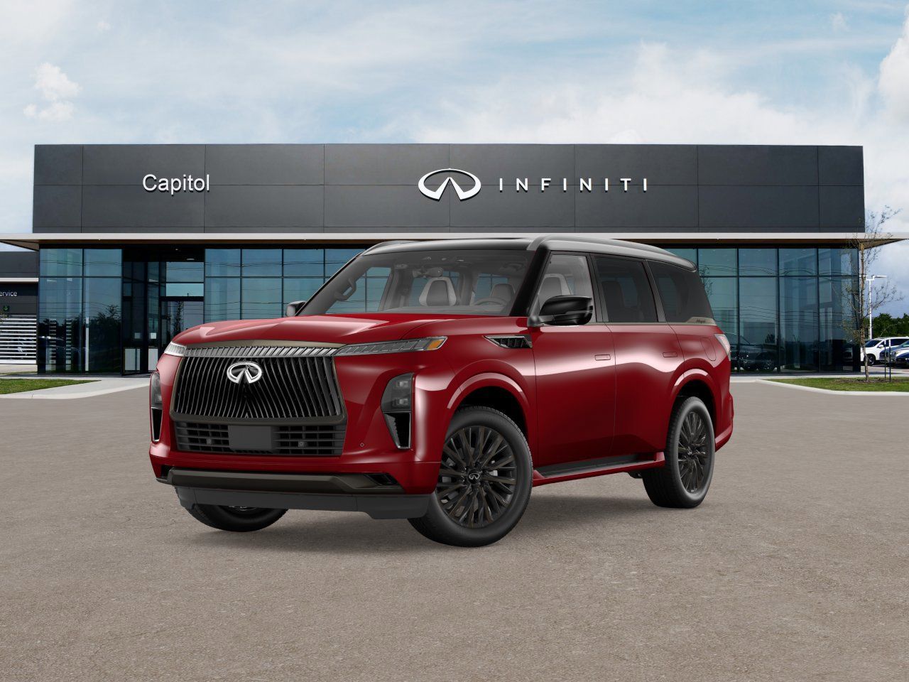 Coulis Red/Black Obsidian 2025 INFINITI QX80 Autograph 4WD SUV / Crossover All-Wheel Drive 9-Speed Automatic