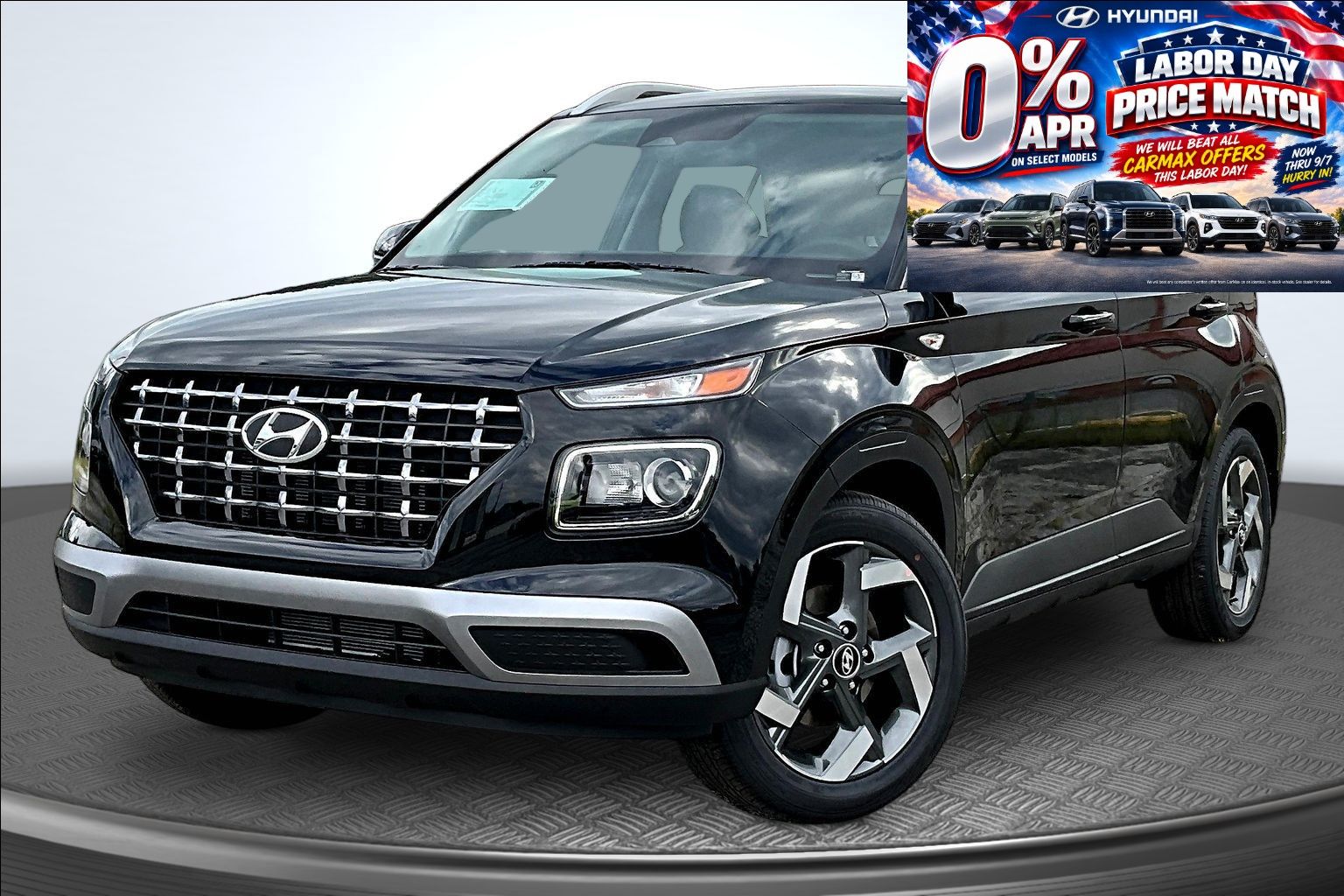 Onyx Black 2026 Hyundai Venue SUV / Crossover Front-Wheel Drive Continuously Variable Transmission