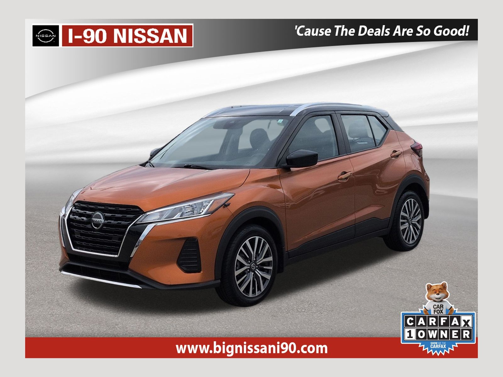 Monarch Orange/Super Black 2021 Nissan Kicks SV FWD SUV / Crossover Front-Wheel Drive Continuously Variable Transmission