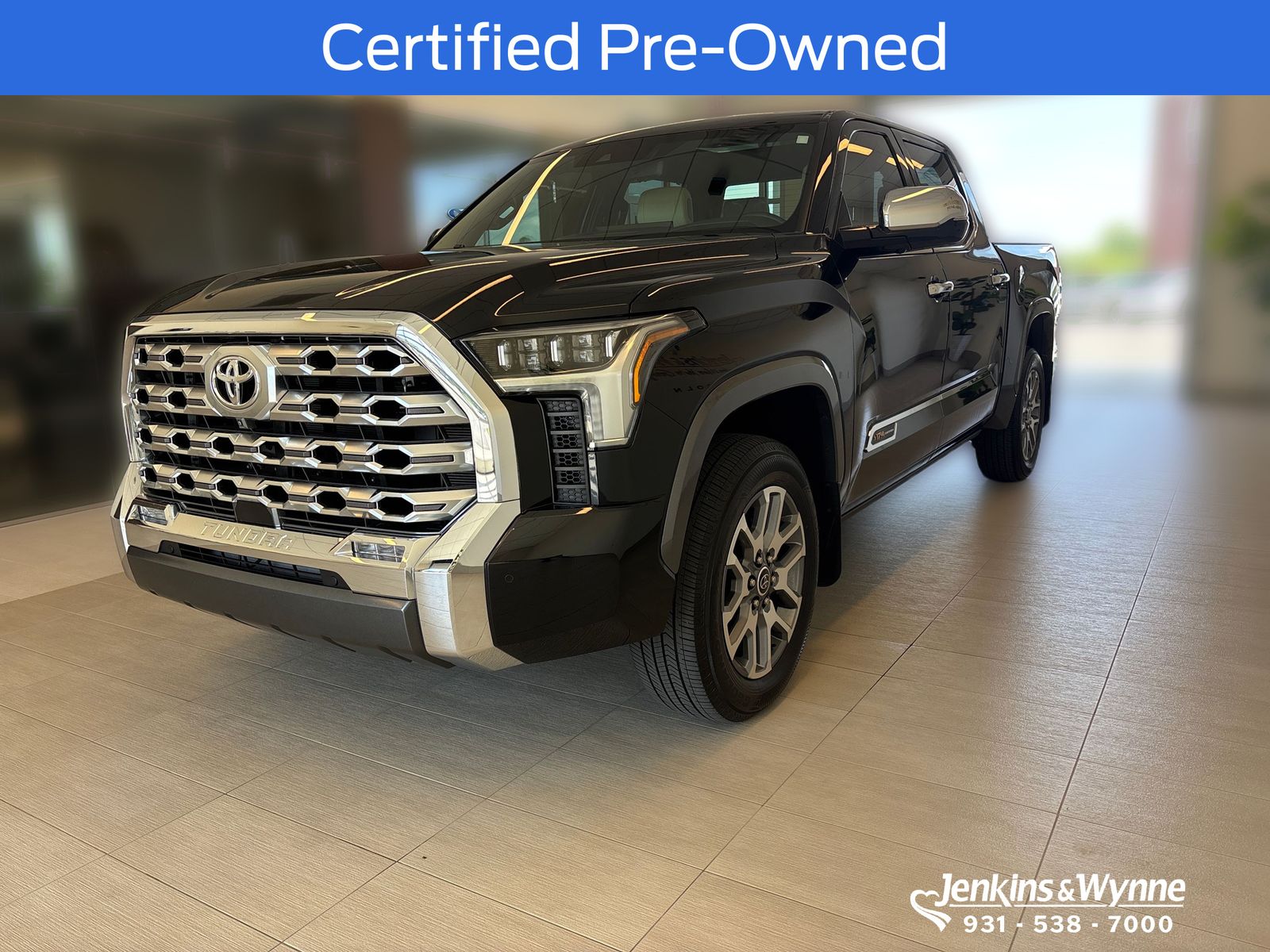 Midnight Black Metallic 2023 Toyota Tundra 1794 Edition CrewMax Cab 4WD Pickup Truck Four-Wheel Drive Automatic