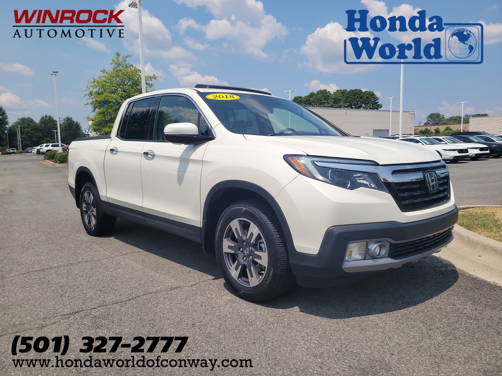 White Diamond Pearl 2018 Honda Ridgeline Pickup Truck All-Wheel Drive 6-Speed Automatic