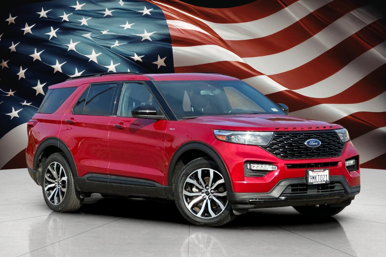 Red Metallic 2023 Ford Explorer SUV / Crossover Rear-Wheel Drive Automatic
