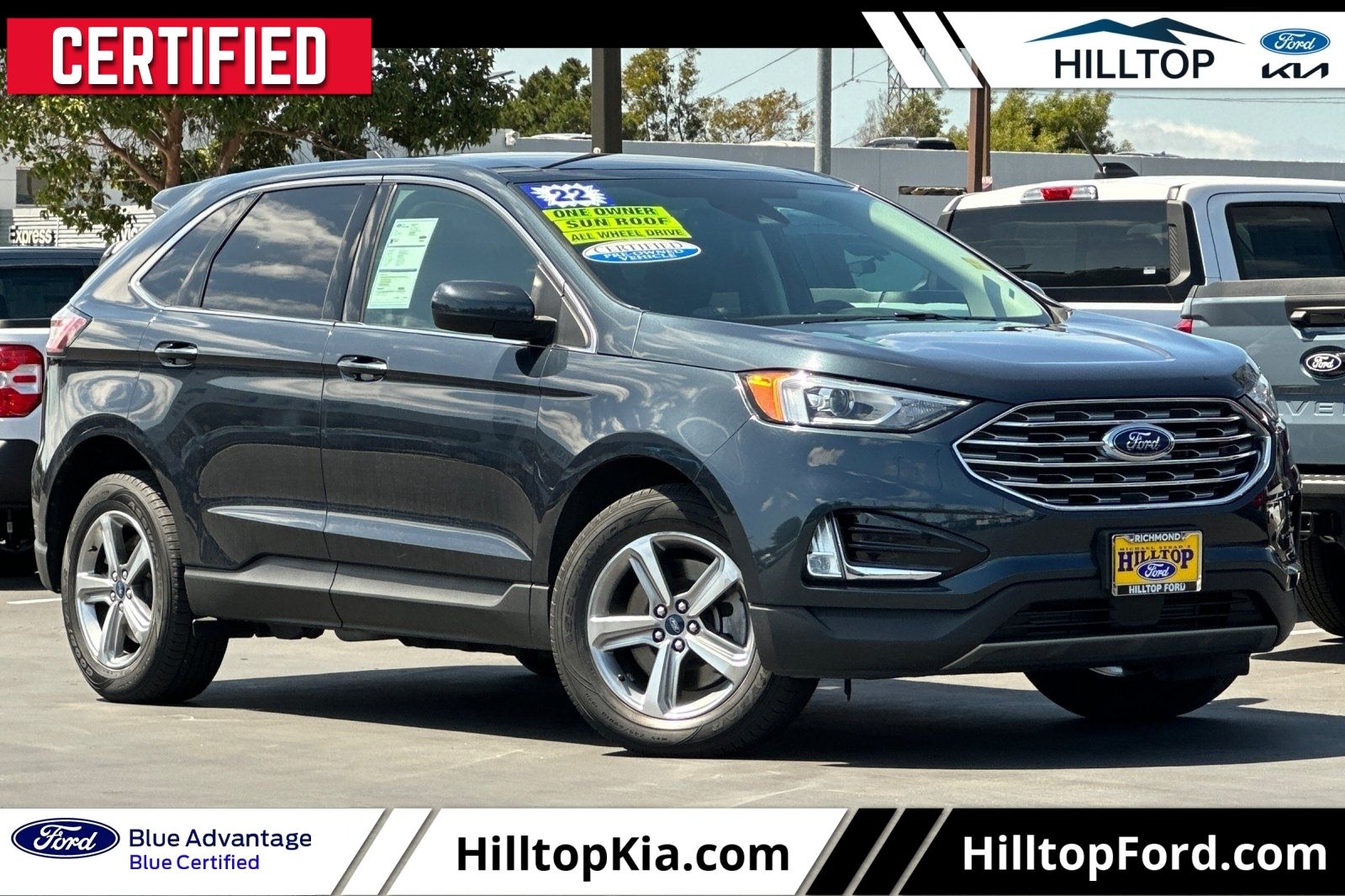 Blue Metallic 2022 Ford Edge SEL AWD SUV / Crossover All-Wheel Drive 8-Speed Automatic