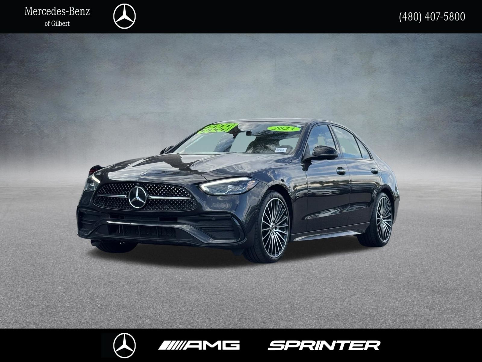 Graphite Gray Metallic 2023 Mercedes-Benz C-Class Sedan Rear-Wheel Drive 9-Speed Automatic