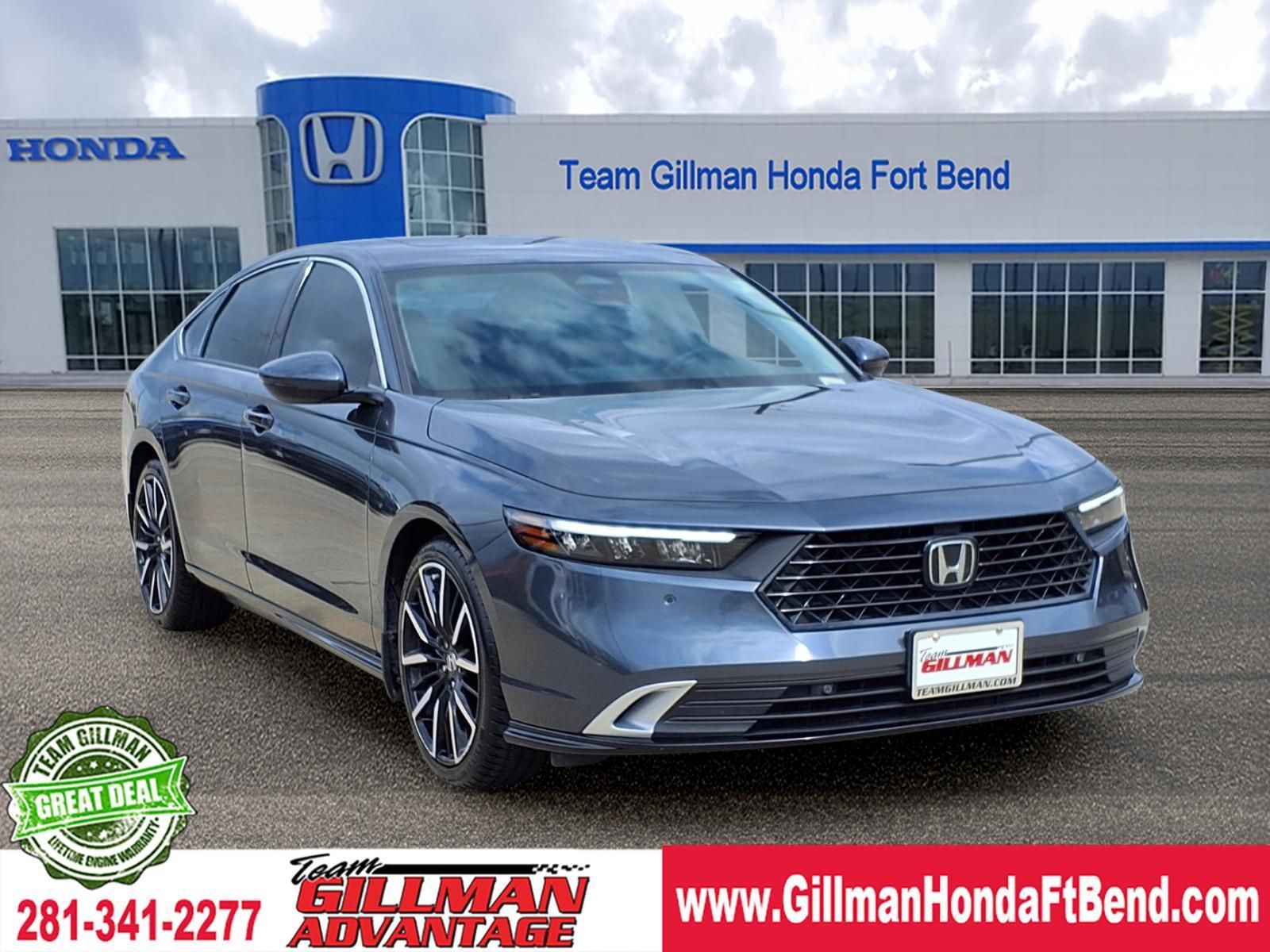 Meteorite Gray Metallic 2024 Honda Accord Hybrid Touring FWD Sedan Front-Wheel Drive Continuously Variable Transmission