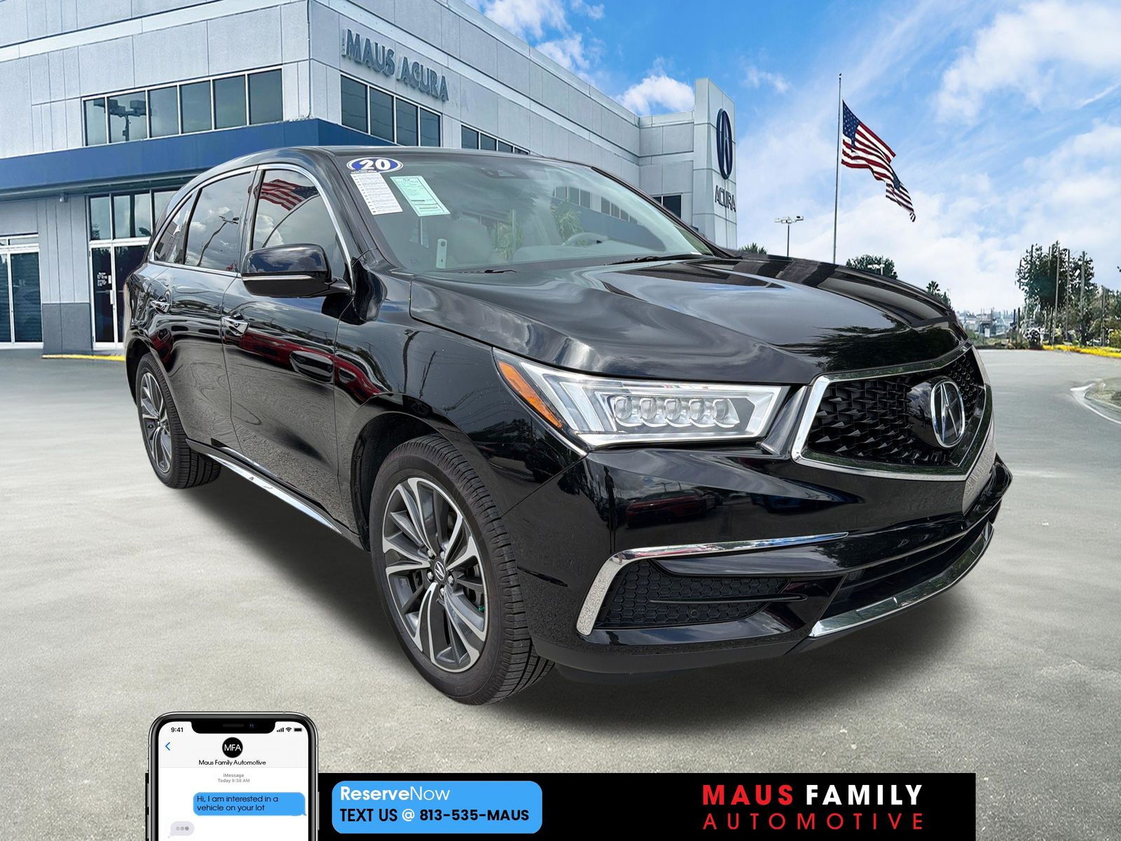 Majestic Black Pearl 2020 Acura MDX SUV / Crossover Front-Wheel Drive 9-Speed Automatic