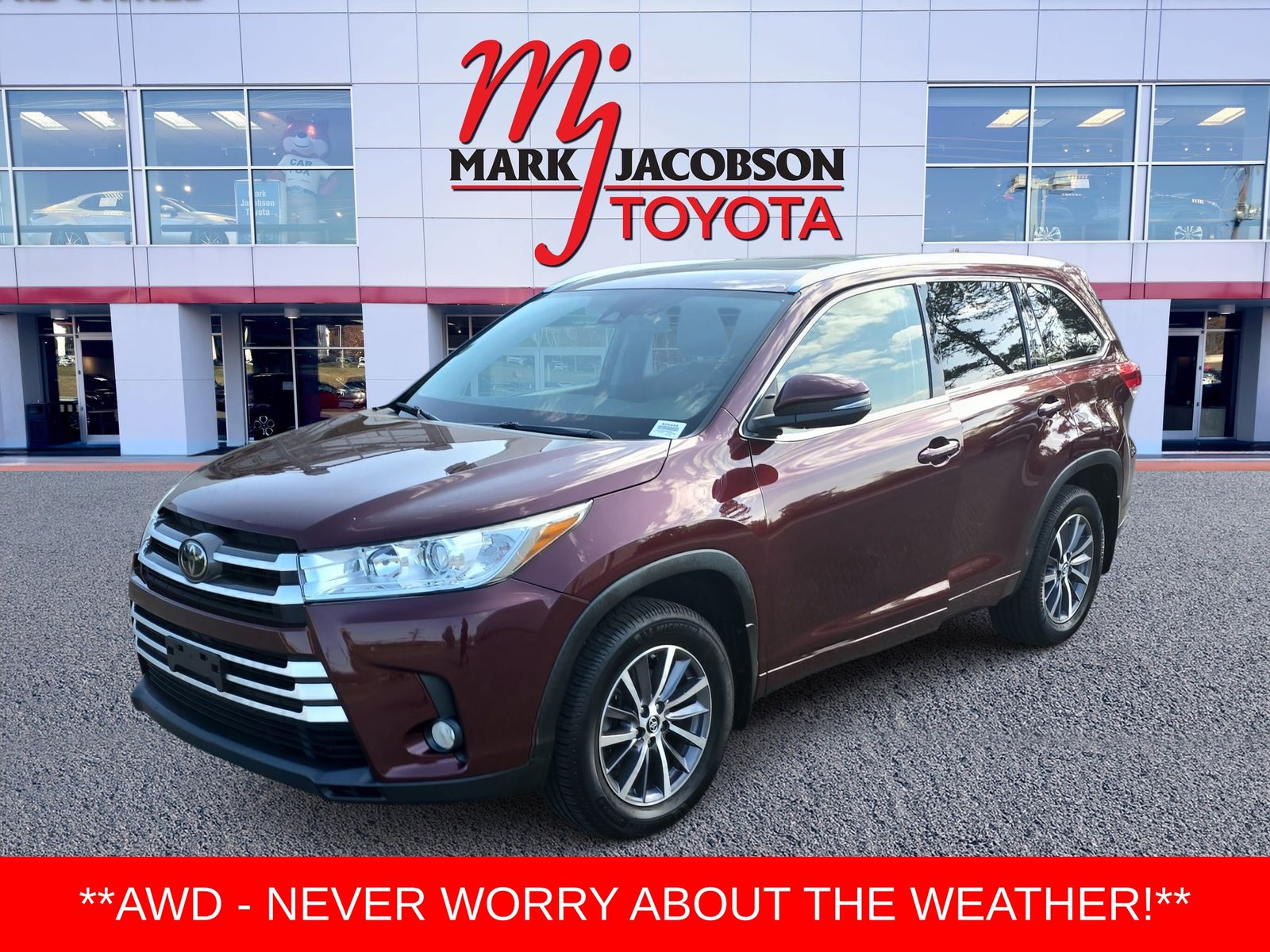 Salsa Red Pearl 2018 Toyota Highlander XLE AWD SUV / Crossover All-Wheel Drive 8-Speed Automatic