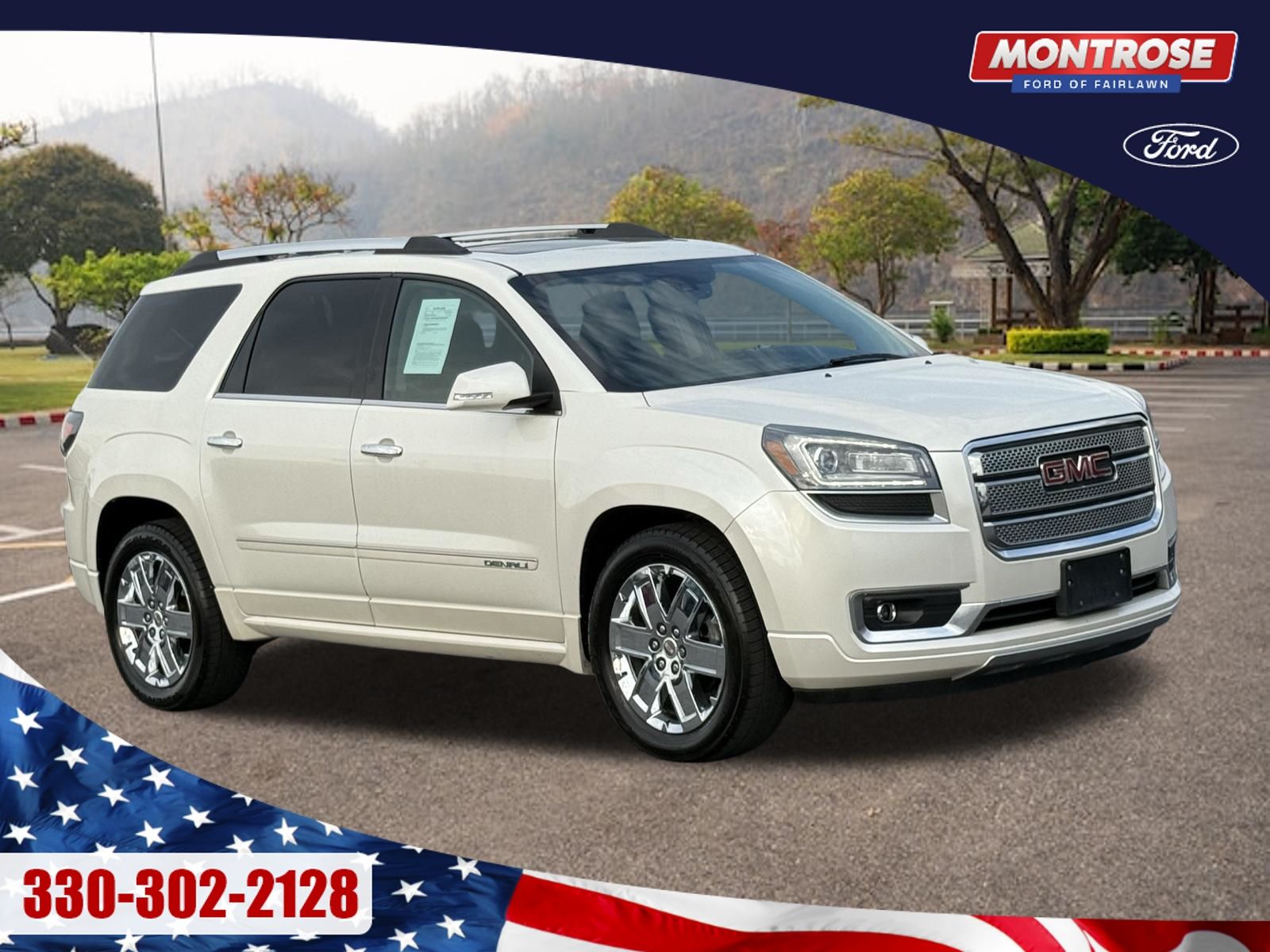 White Diamond Clearcoat 2015 GMC Acadia Denali AWD SUV / Crossover All-Wheel Drive 6-Speed Automatic