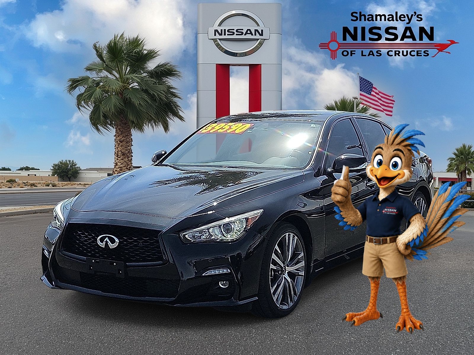 Midnight Black 2023 INFINITI Q50 Sedan All-Wheel Drive 7-Speed Automatic Overdrive