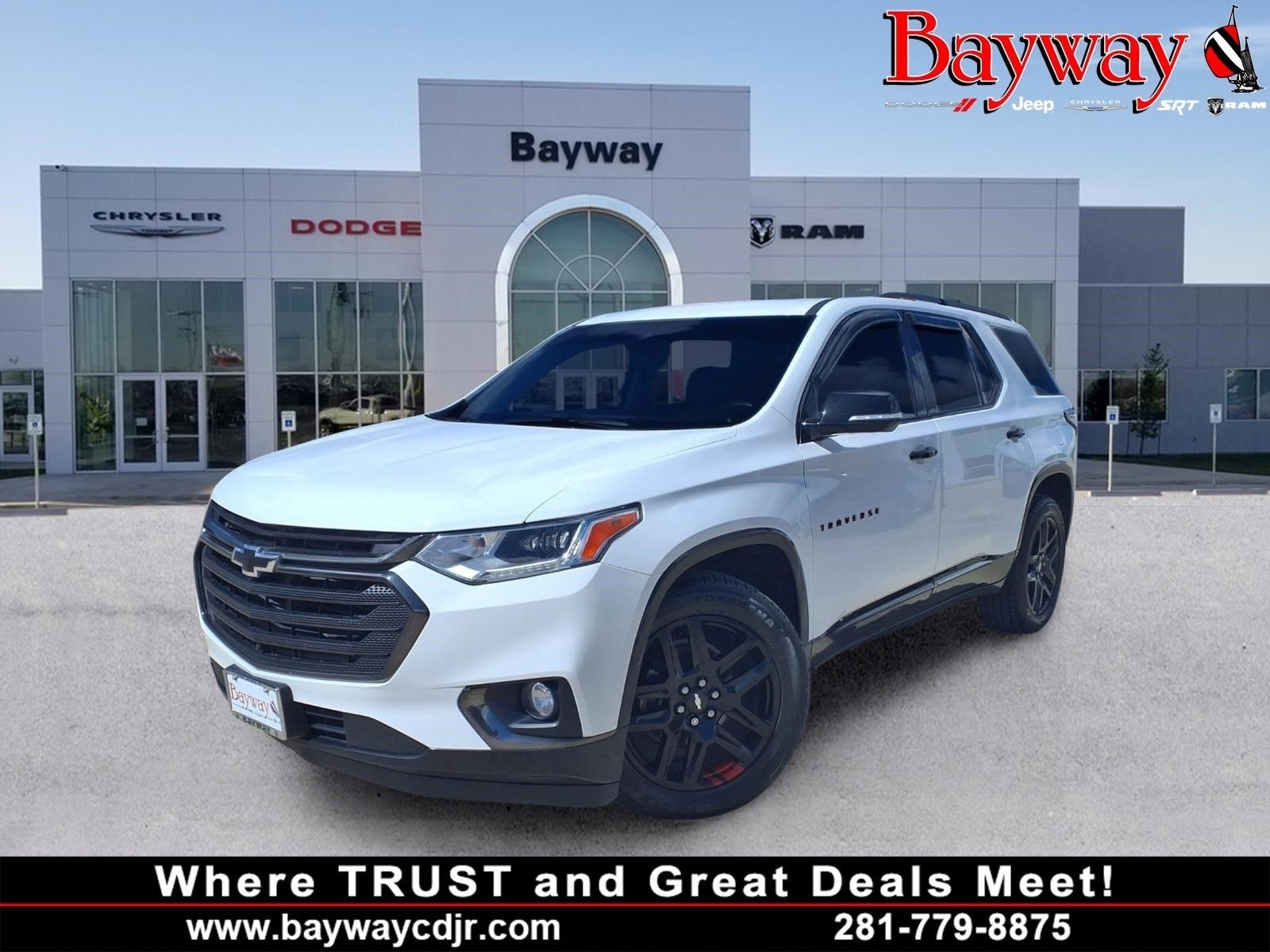 2019 Chevrolet Traverse Premier White at DeMontrond Gulf Freeway