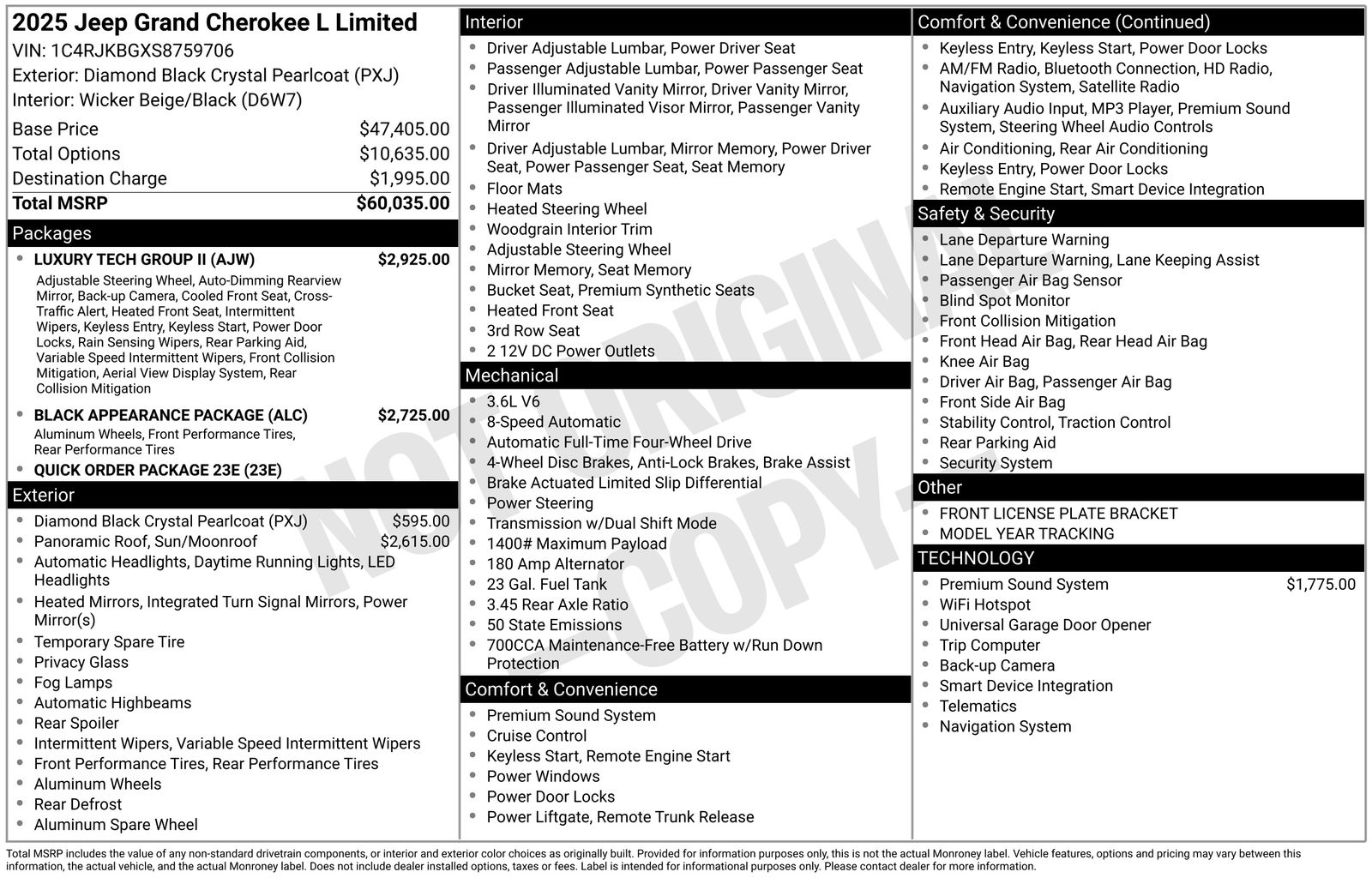 New 2025 Diamond Black Crystal Pearl-Coat Exterior Paint Jeep Limited image 4