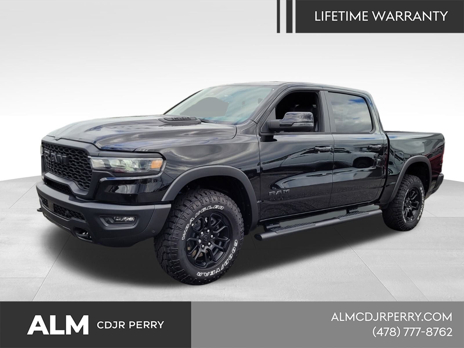 Diamond Black Crystal Pearlcoat 2026 RAM 1500 Rebel Crew Cab 4WD Pickup Truck Four-Wheel Drive 8-Speed Automatic