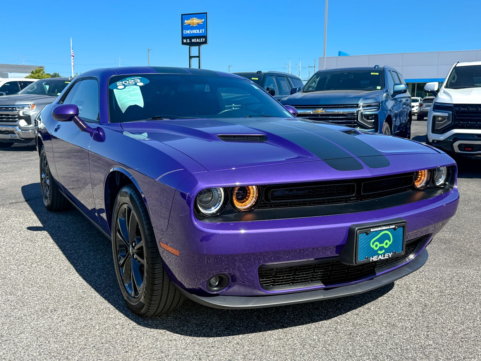 Purple (Plum Crazy Pearlcoat) 2023 Dodge Challenger SXT AWD Coupe All-Wheel Drive 8-Speed Automatic