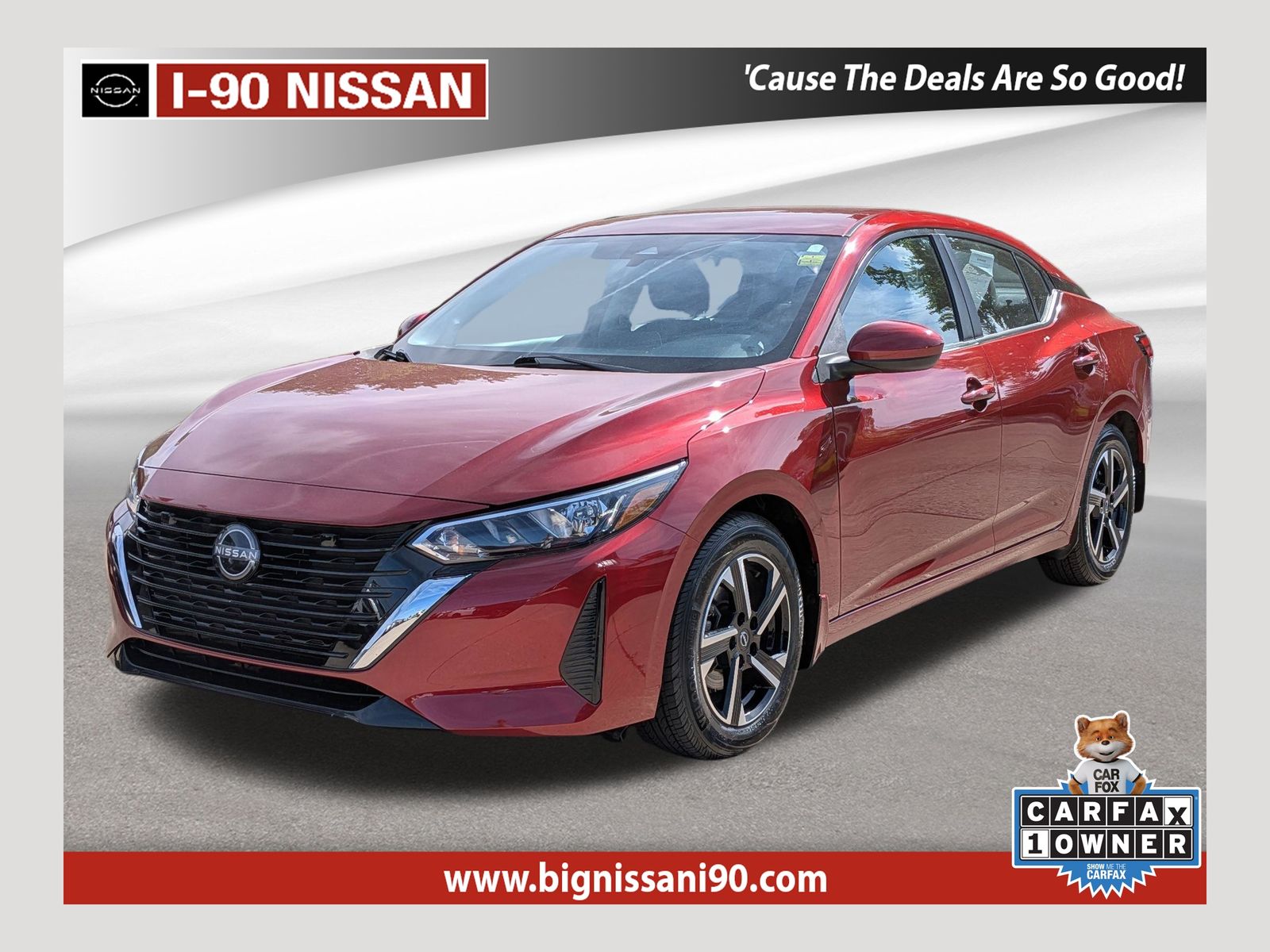 Red (Scarlet) 2024 Nissan Sentra Sedan Front-Wheel Drive Continuously Variable Transmission