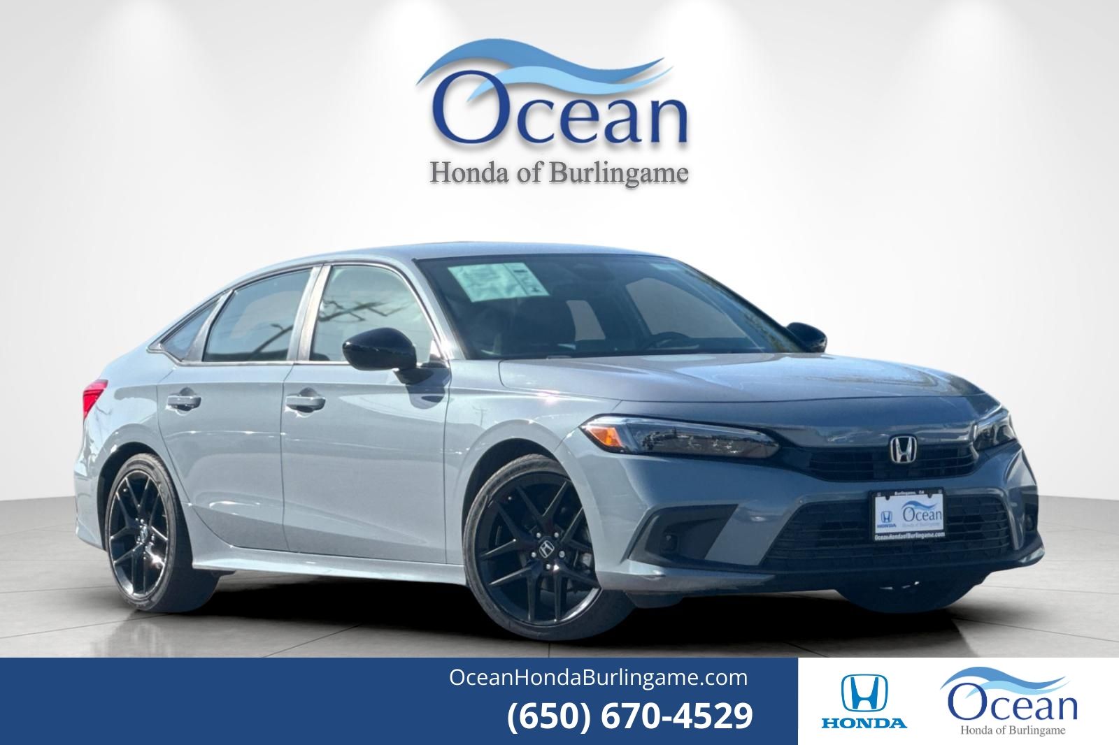 Meteorite Gray Metallic 2022 Honda Civic Sedan Front-Wheel Drive Continuously Variable Transmission