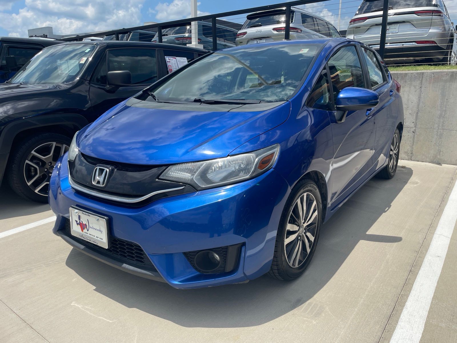 Blue 2016 Honda Fit Hatchback Front-Wheel Drive Continuously Variable Transmission