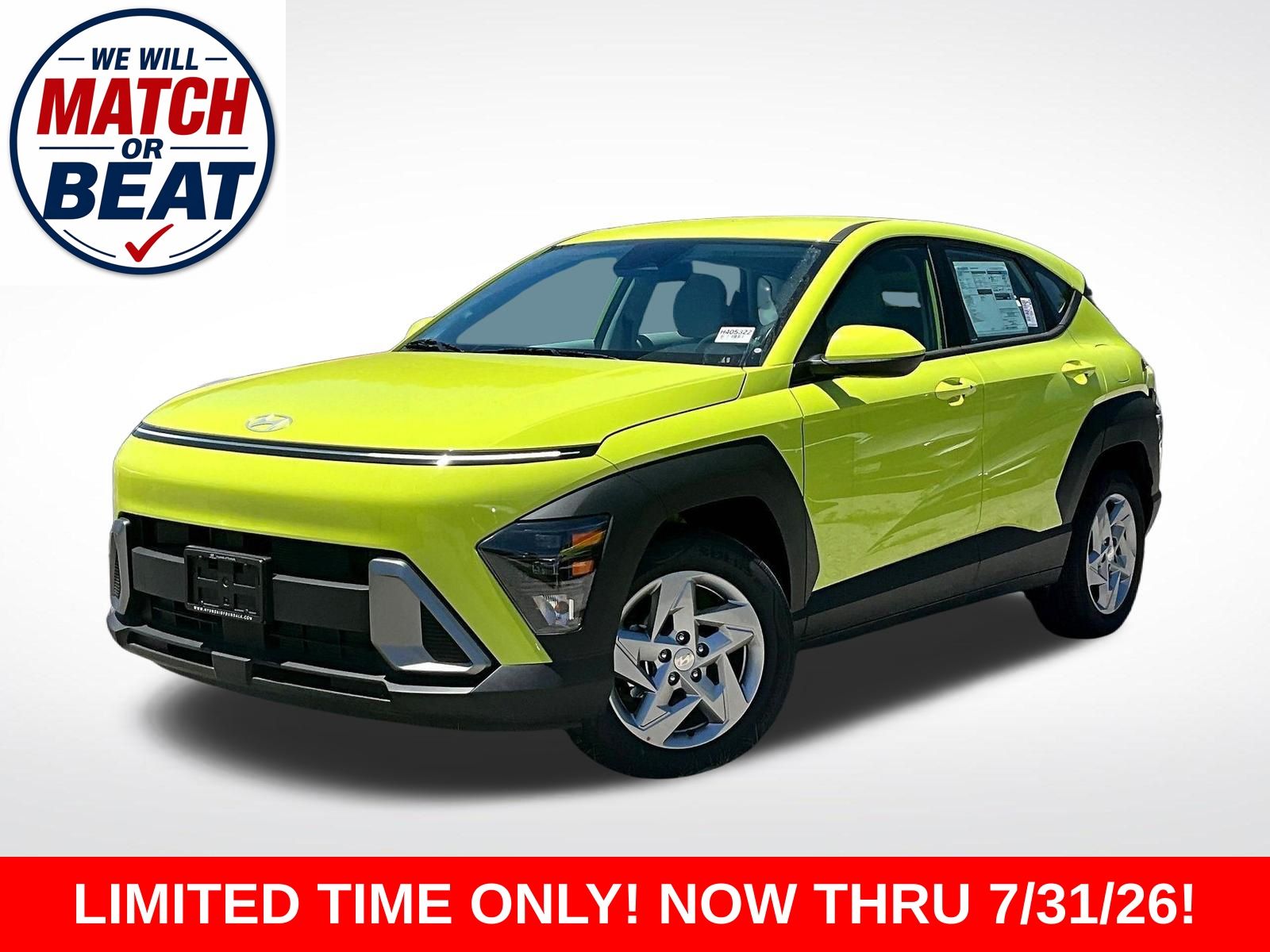 Neoteric Yellow 2026 Hyundai Kona SUV / Crossover Front-Wheel Drive Continuously Variable Transmission