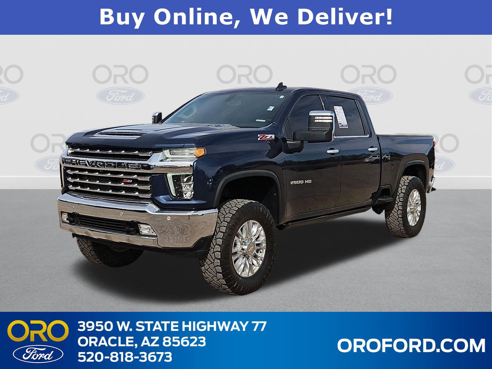 Blue Metallic 2021 Chevrolet Silverado 2500HD LTZ Crew Cab 4WD Pickup Truck Four-Wheel Drive Automatic