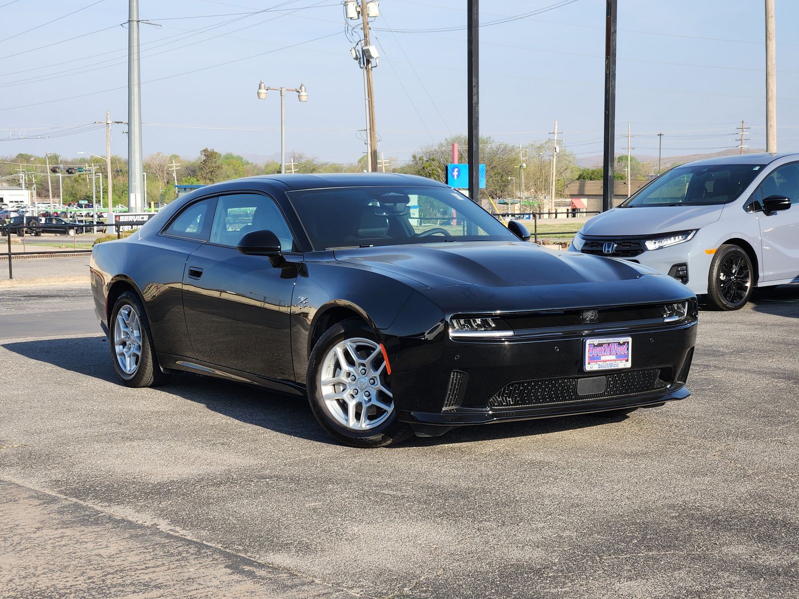 Diamond Black Crystal Pearlcoat 2025 Dodge Charger Daytona R/T AWD Coupe All-Wheel Drive 1-Speed Automatic