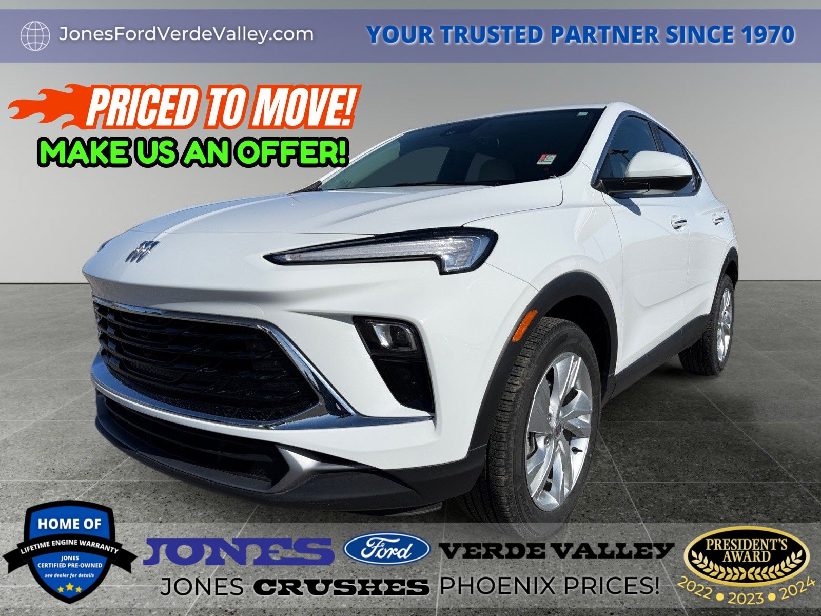 Summit White 2024 Buick Encore GX SUV / Crossover Front-Wheel Drive Continuously Variable Transmission