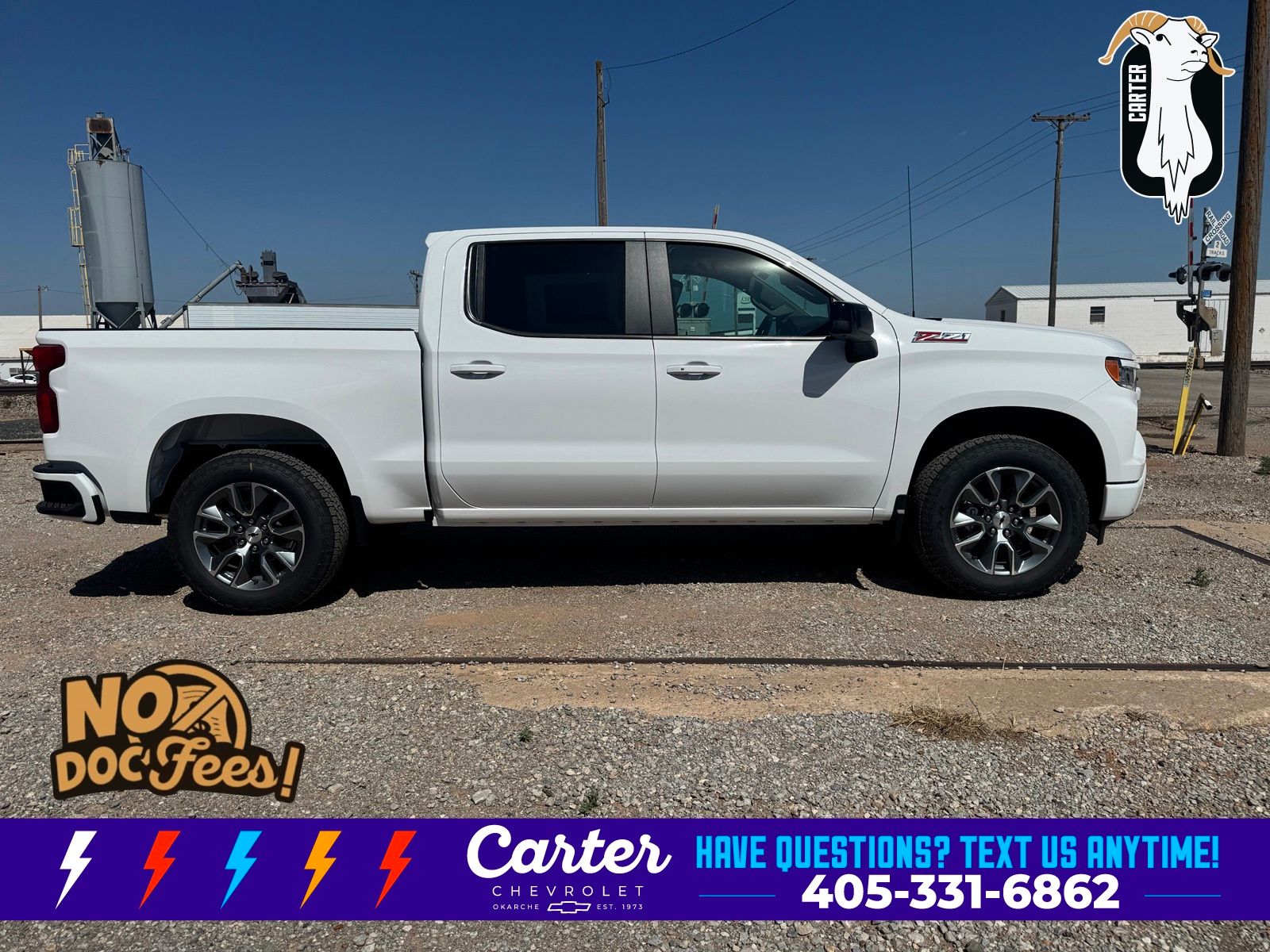 Summit White 2026 Chevrolet Silverado 1500 RST Crew Cab 4WD Pickup Truck Four-Wheel Drive Automatic