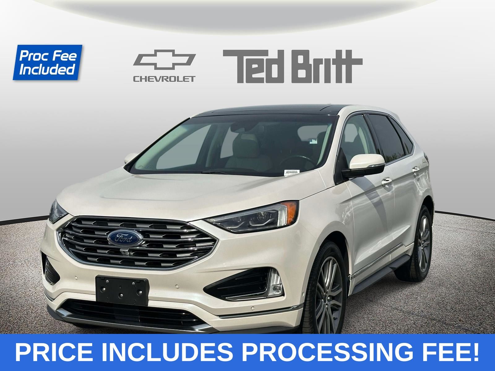 White Platinum Clearcoat Metallic 2019 Ford Edge Titanium AWD SUV / Crossover All-Wheel Drive 8-Speed Automatic