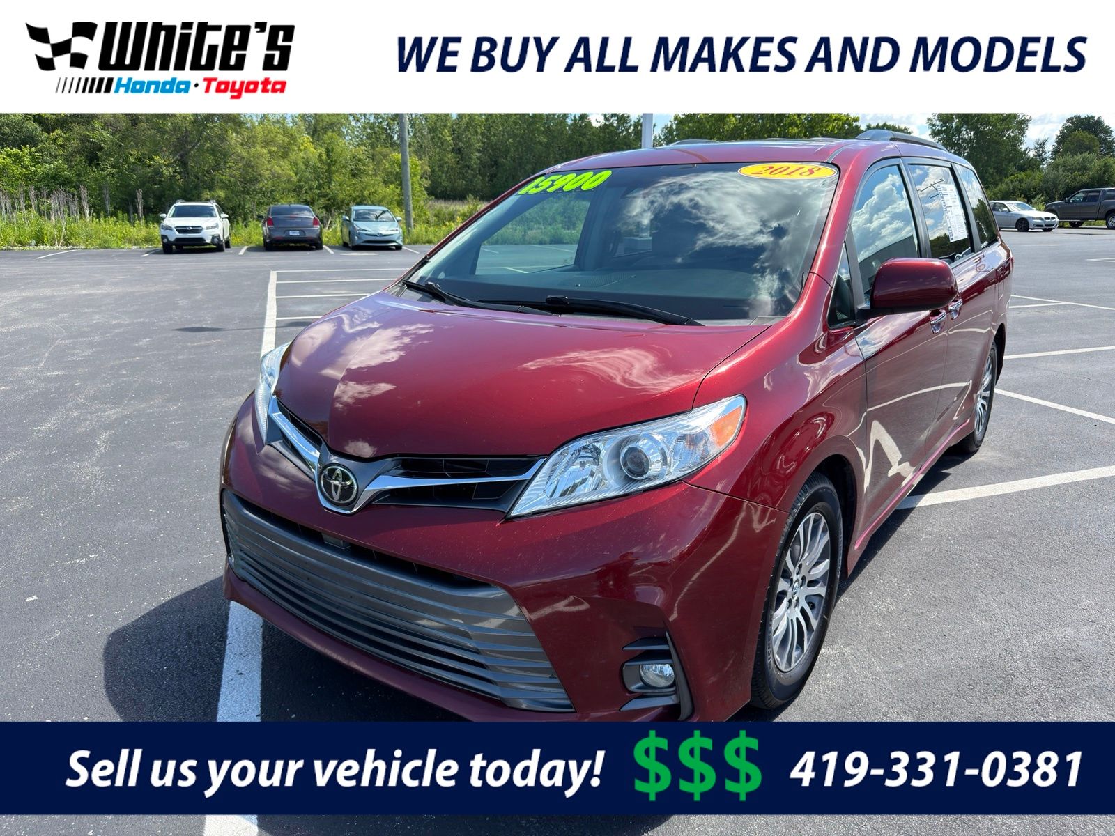 Salsa Red Pearl 2018 Toyota Sienna Minivan Front-Wheel Drive 8-Speed Automatic