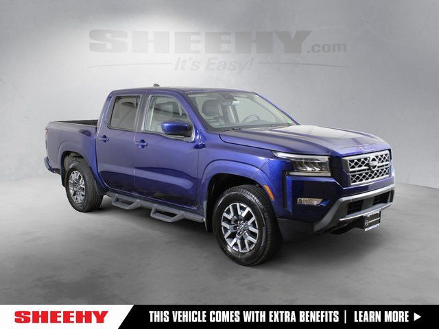 Deep Blue Pearl 2022 Nissan Frontier SV Crew Cab 4WD Pickup Truck Four-Wheel Drive 9-Speed Automatic
