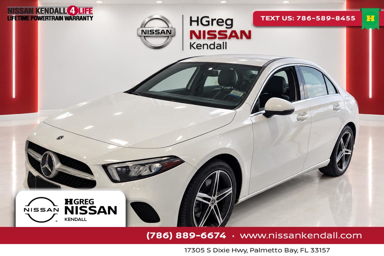 White 2019 Mercedes-Benz A-Class Sedan All-Wheel Drive 7-Speed Automatic