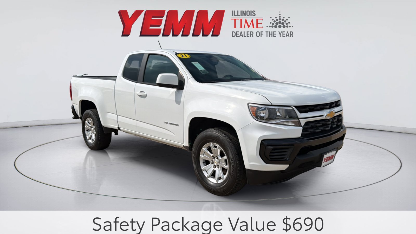 Summit White 2021 Chevrolet Colorado Pickup Truck 4X2 6-Speed Automatic