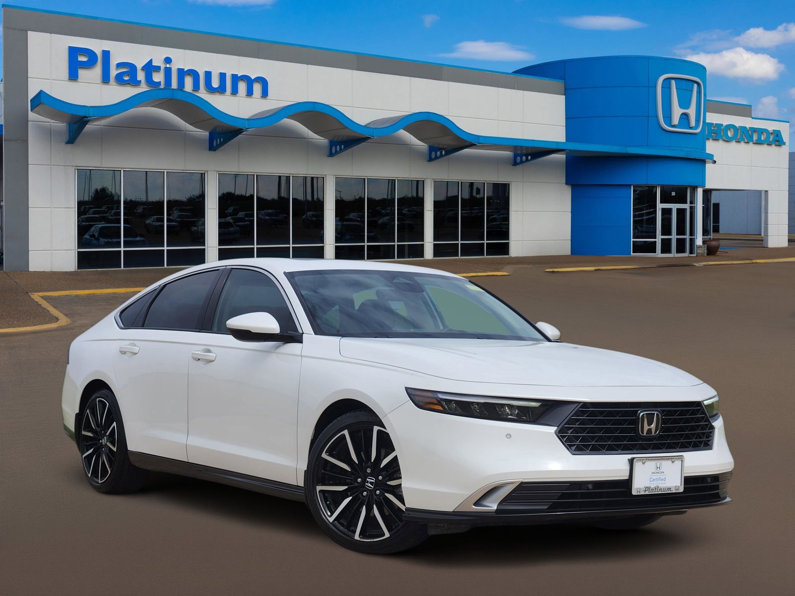 White 2025 Honda Accord Hybrid Sedan Front-Wheel Drive Continuously Variable Transmission