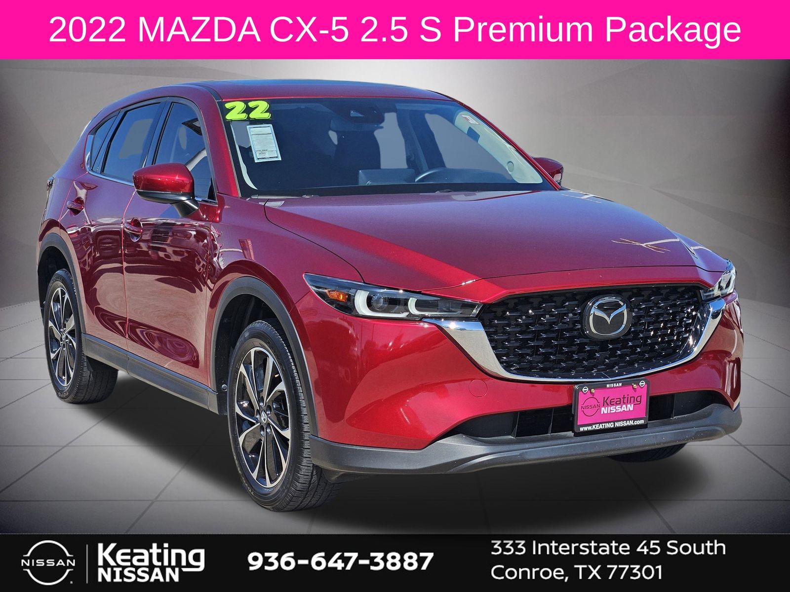 2022 Mazda CX-5 2.5 S Premium Package Red at DeMontrond Mazda