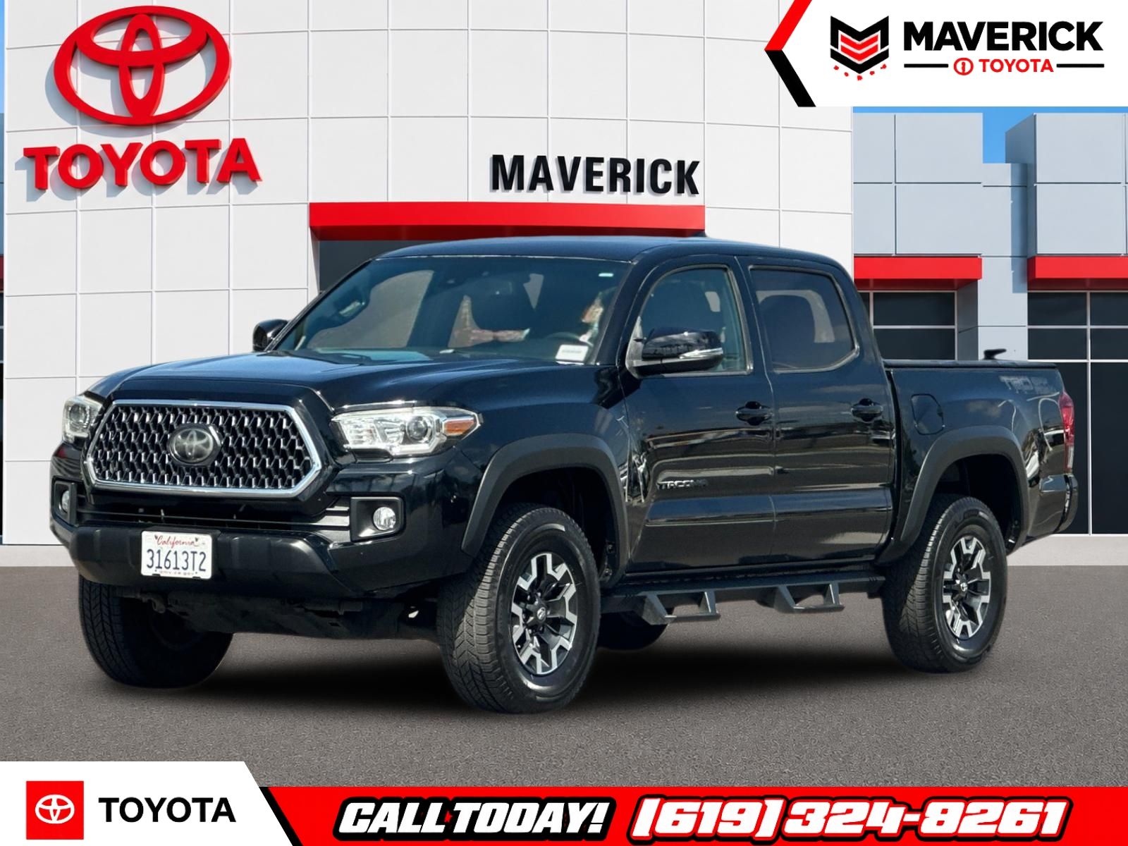 Midnight Black Metallic 2019 Toyota Tacoma Pickup Truck 4X2 6-Speed Automatic