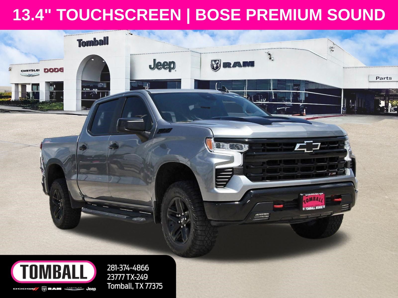Sterling Gray Metallic 2024 Chevrolet Silverado 1500 Pickup Truck Four-Wheel Drive Automatic