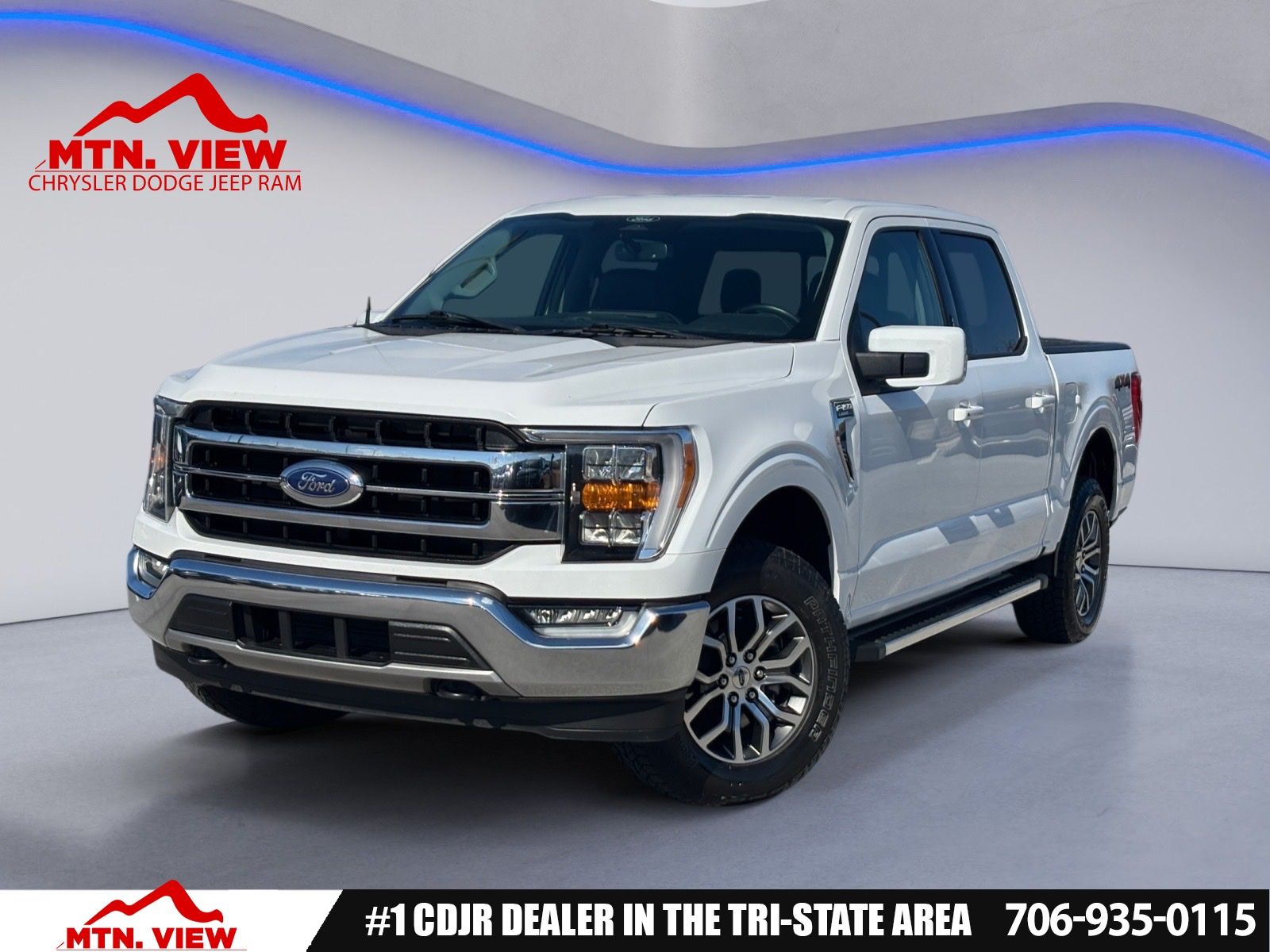Oxford White 2022 Ford F-150 Lariat SuperCrew 4WD Pickup Truck Four-Wheel Drive Automatic